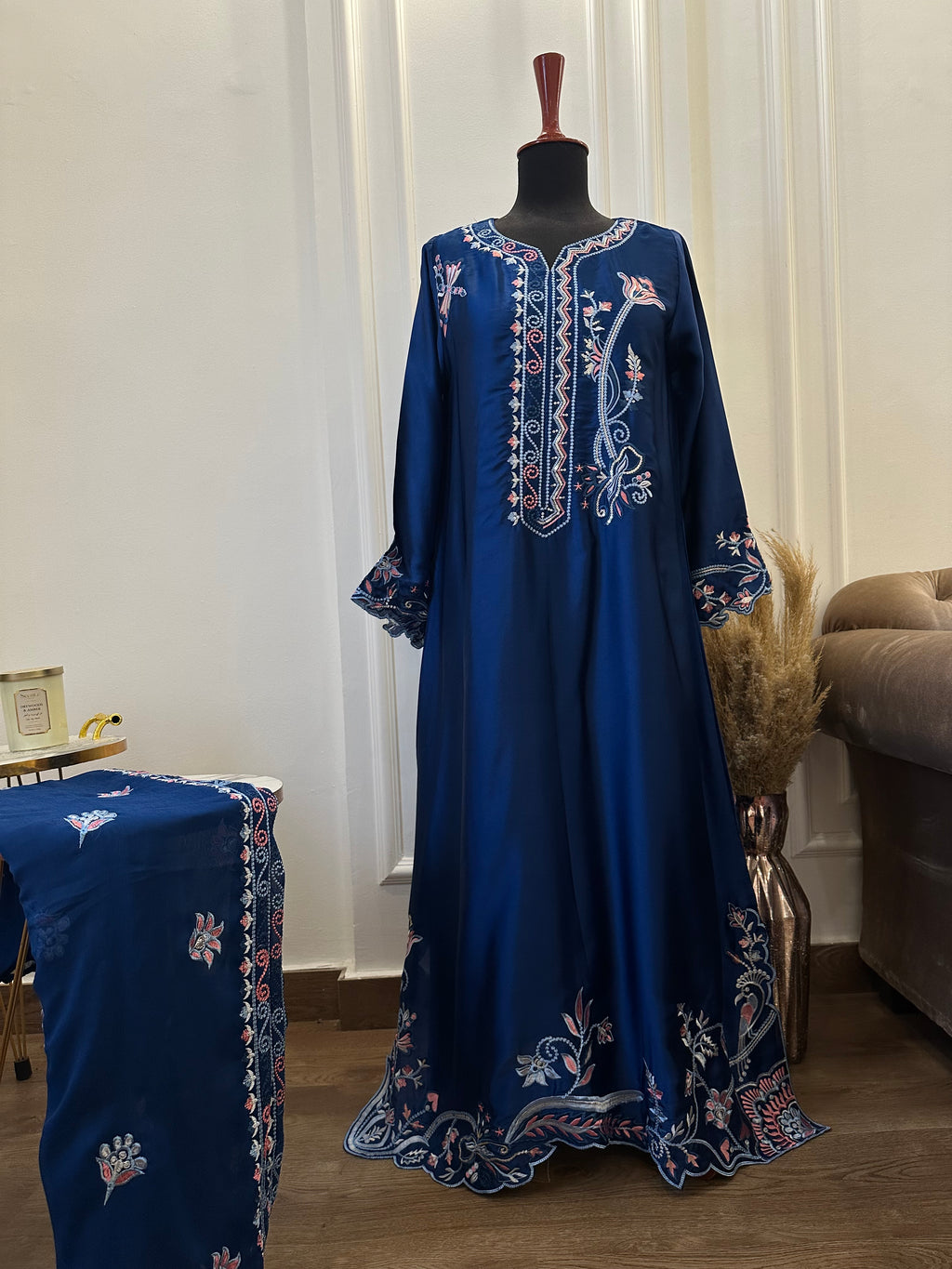 Russian Silk Kaftan Blue