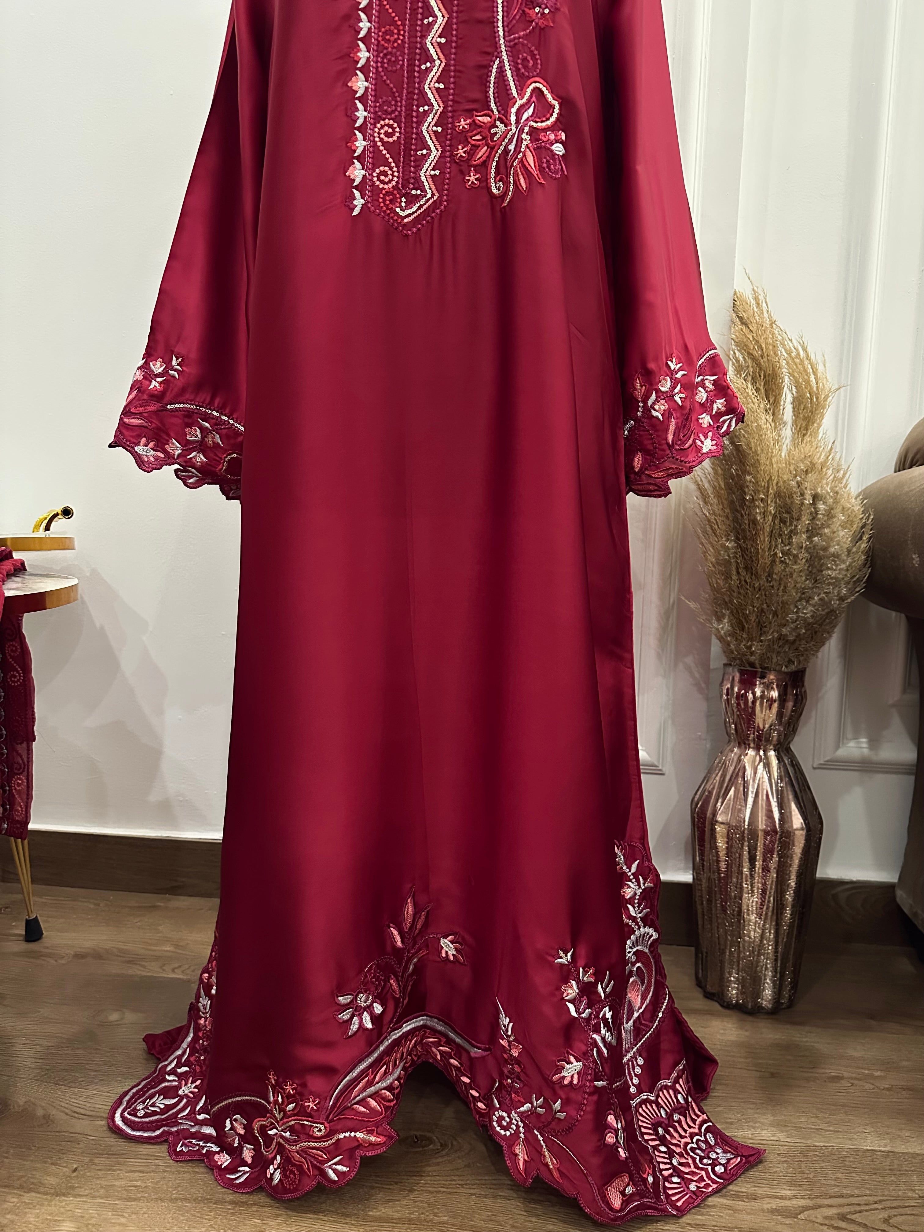 Russian Silk Kaftan HotPink