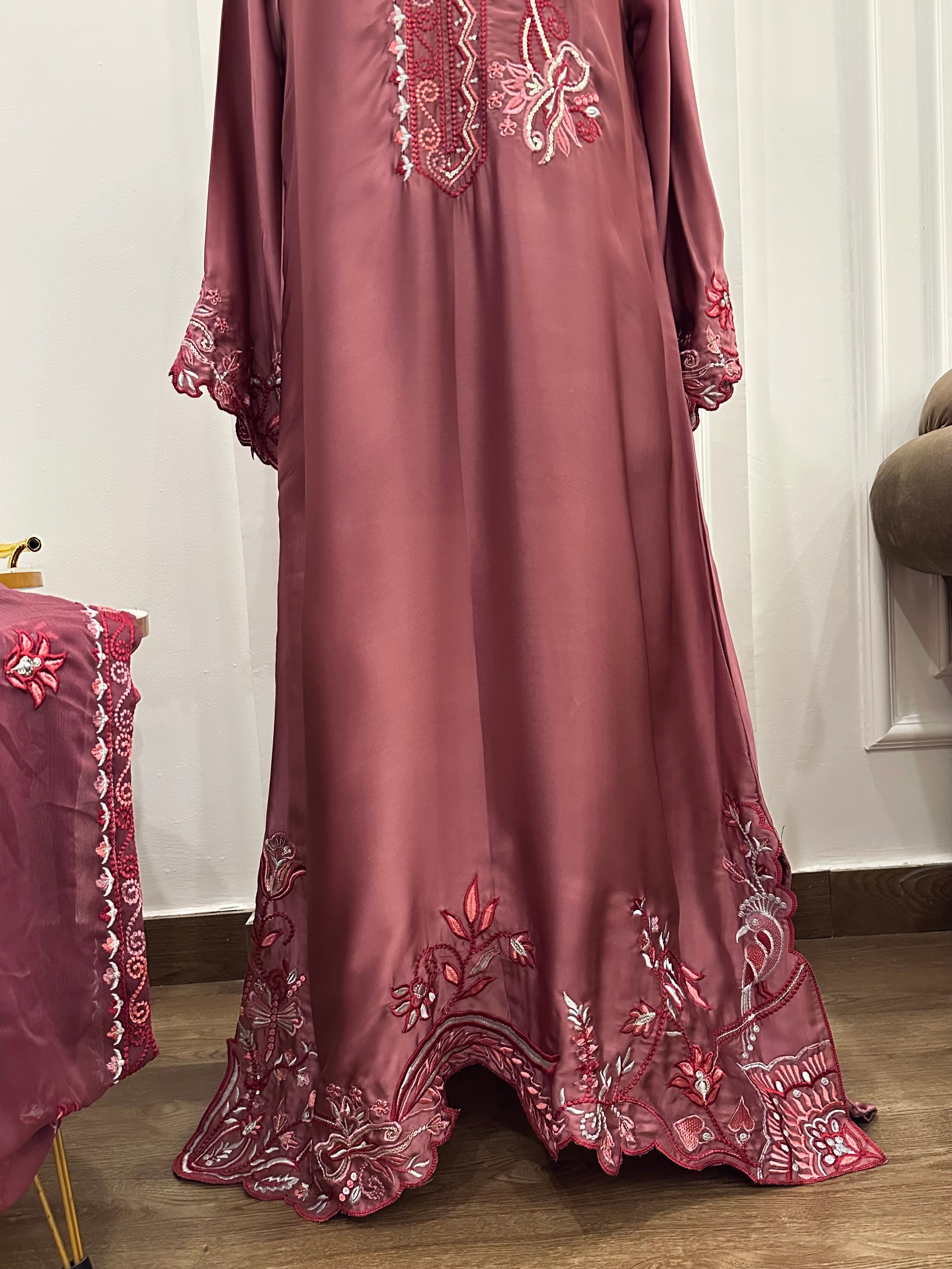 Russian Silk Kaftan Meet Pink