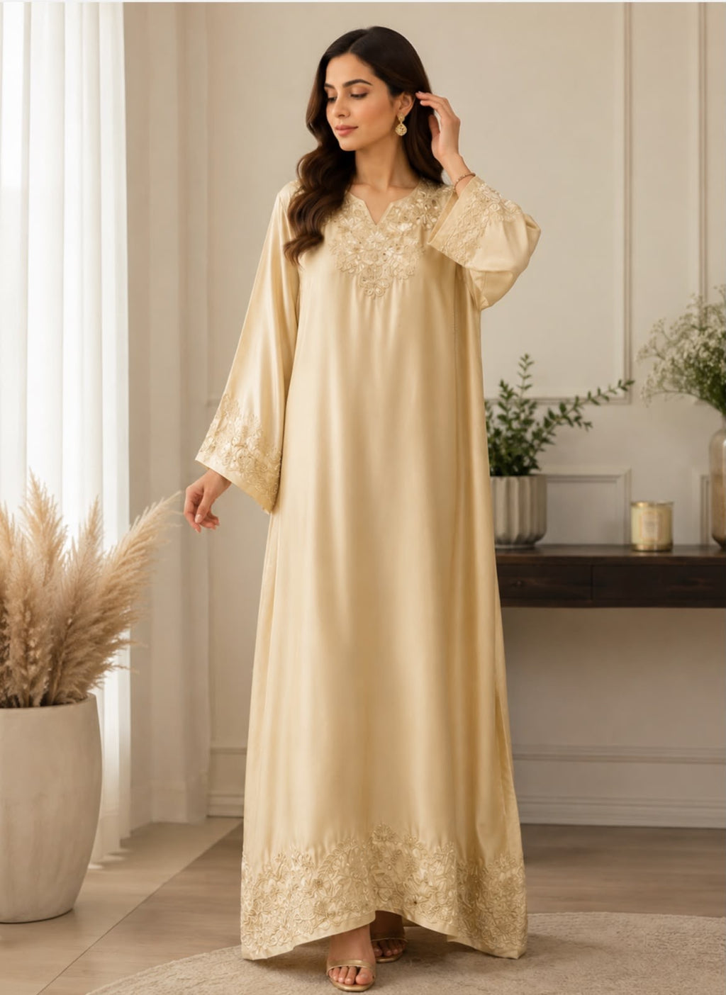 Aaira kaftan Butter Yellow