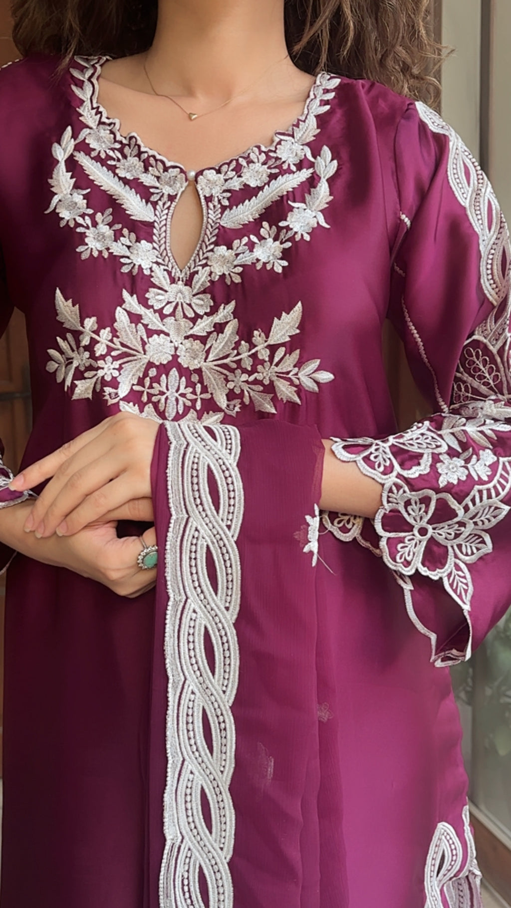 Nazneen Silk Maroon