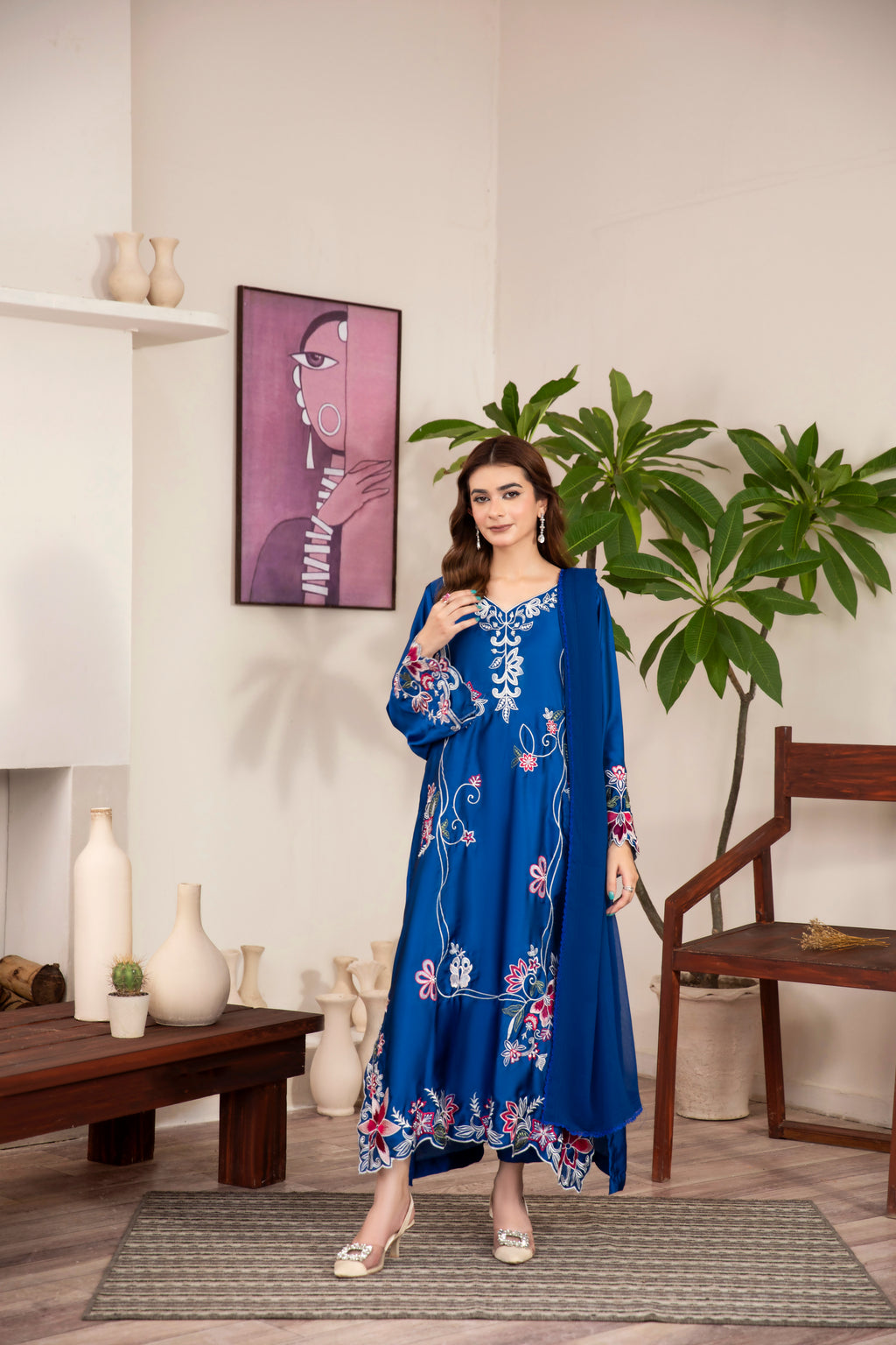 Ishaal kaftan Blue