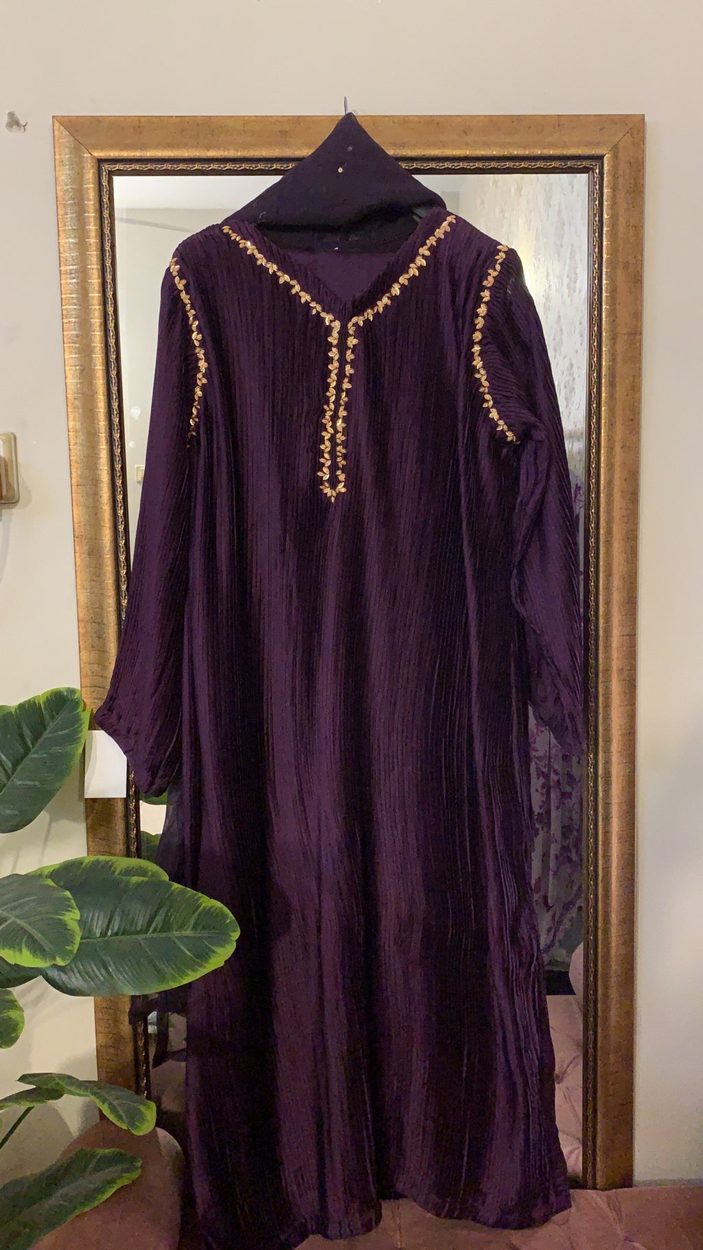 Nazneen Crush Silk Set Plum