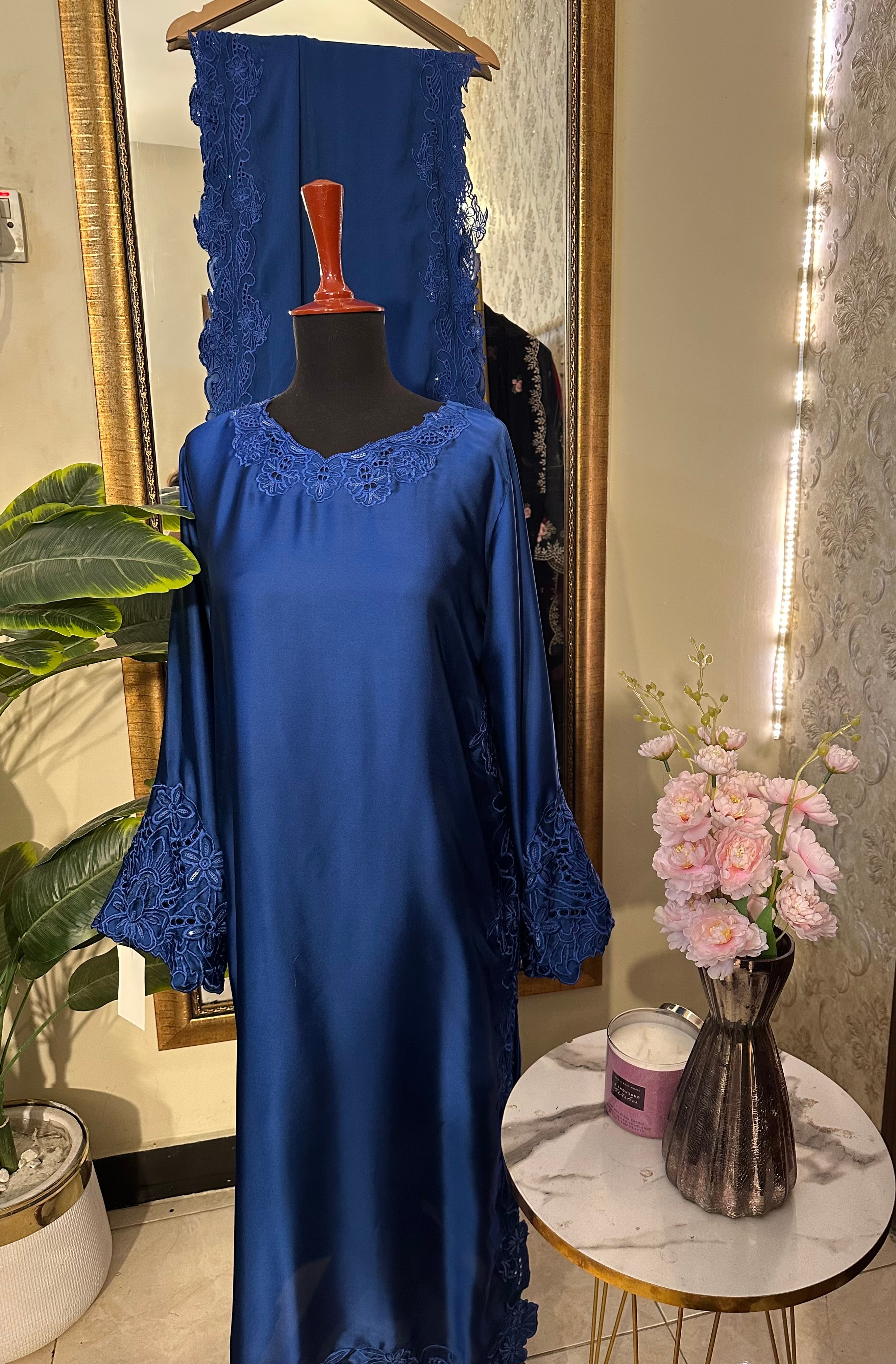 Cutwork silk
