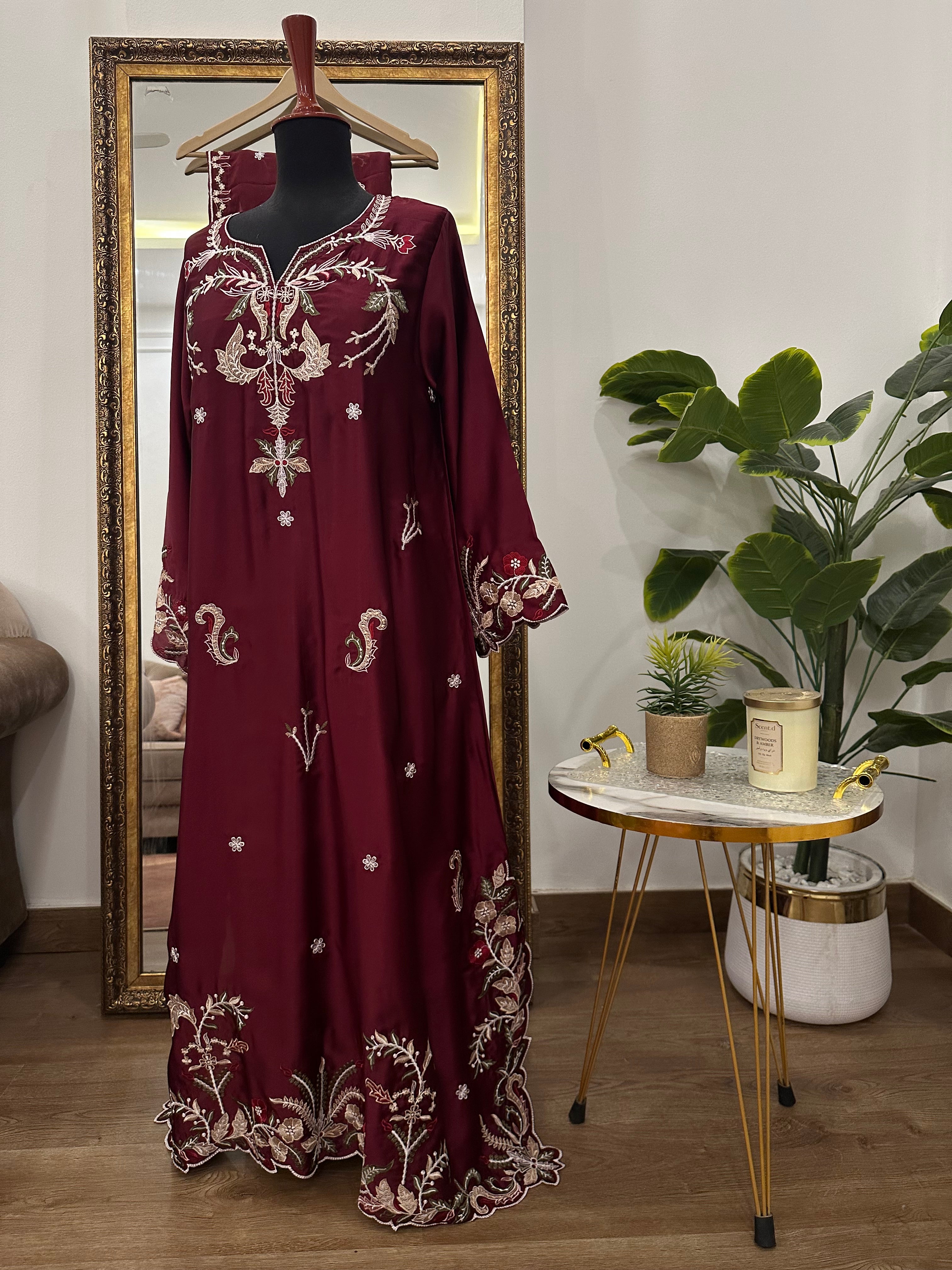 Ayesha Kaftan Maroon