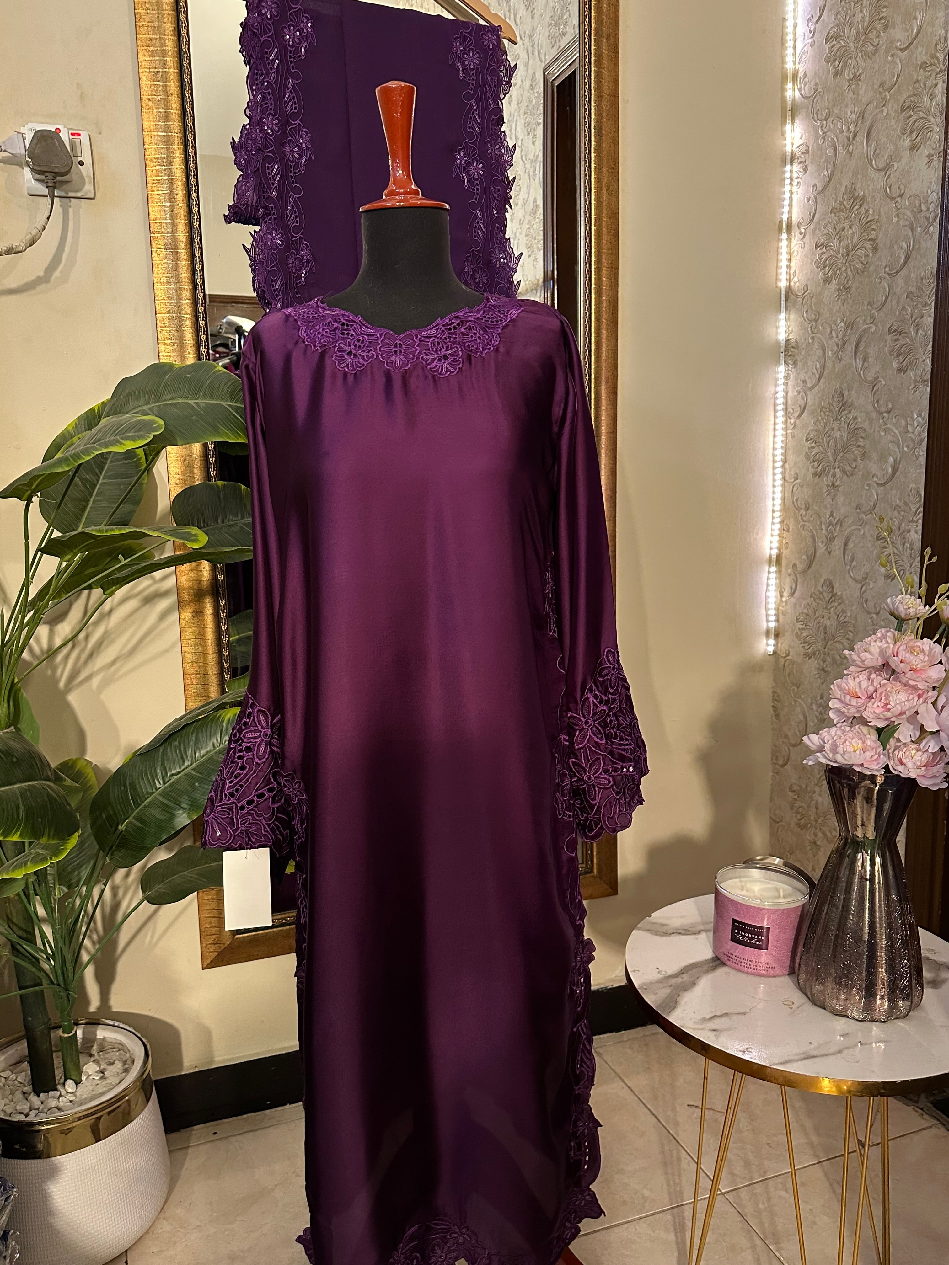 Cutwork silk