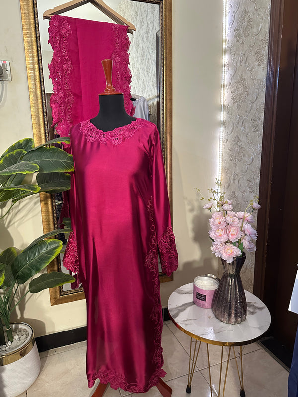 Cutwork silk