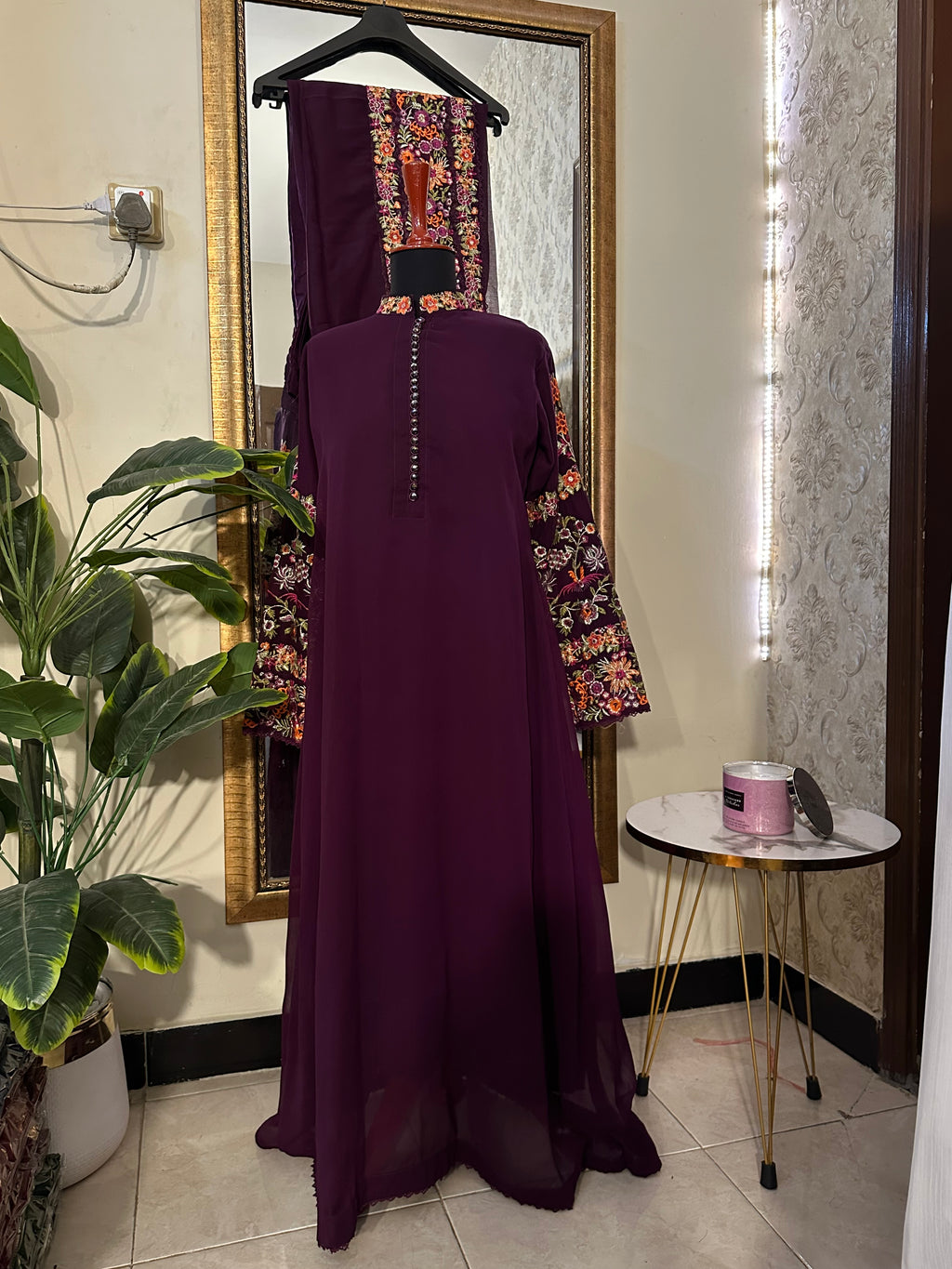Anarkali Frock Plum