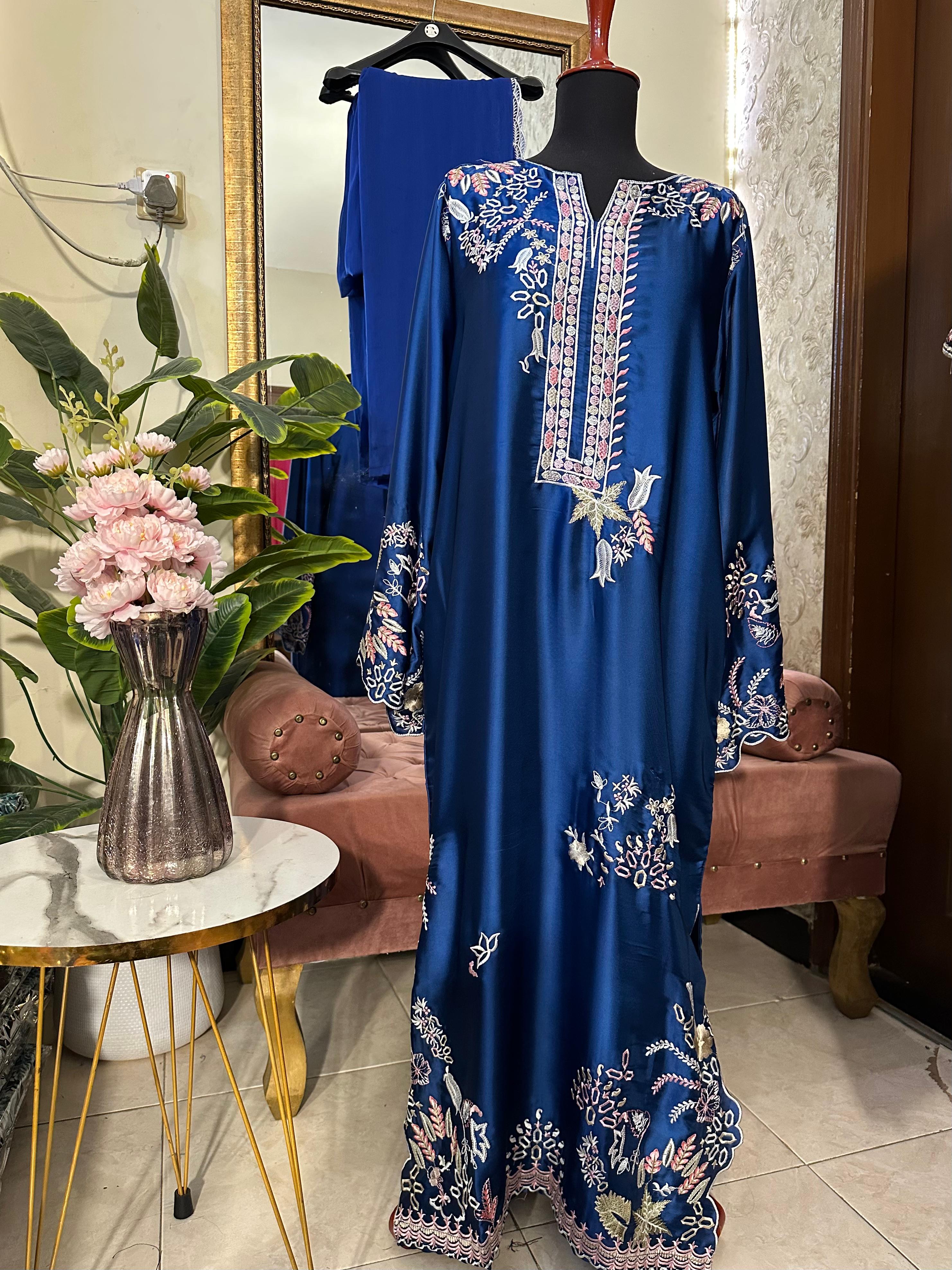 Cutwork Kaftan Blue