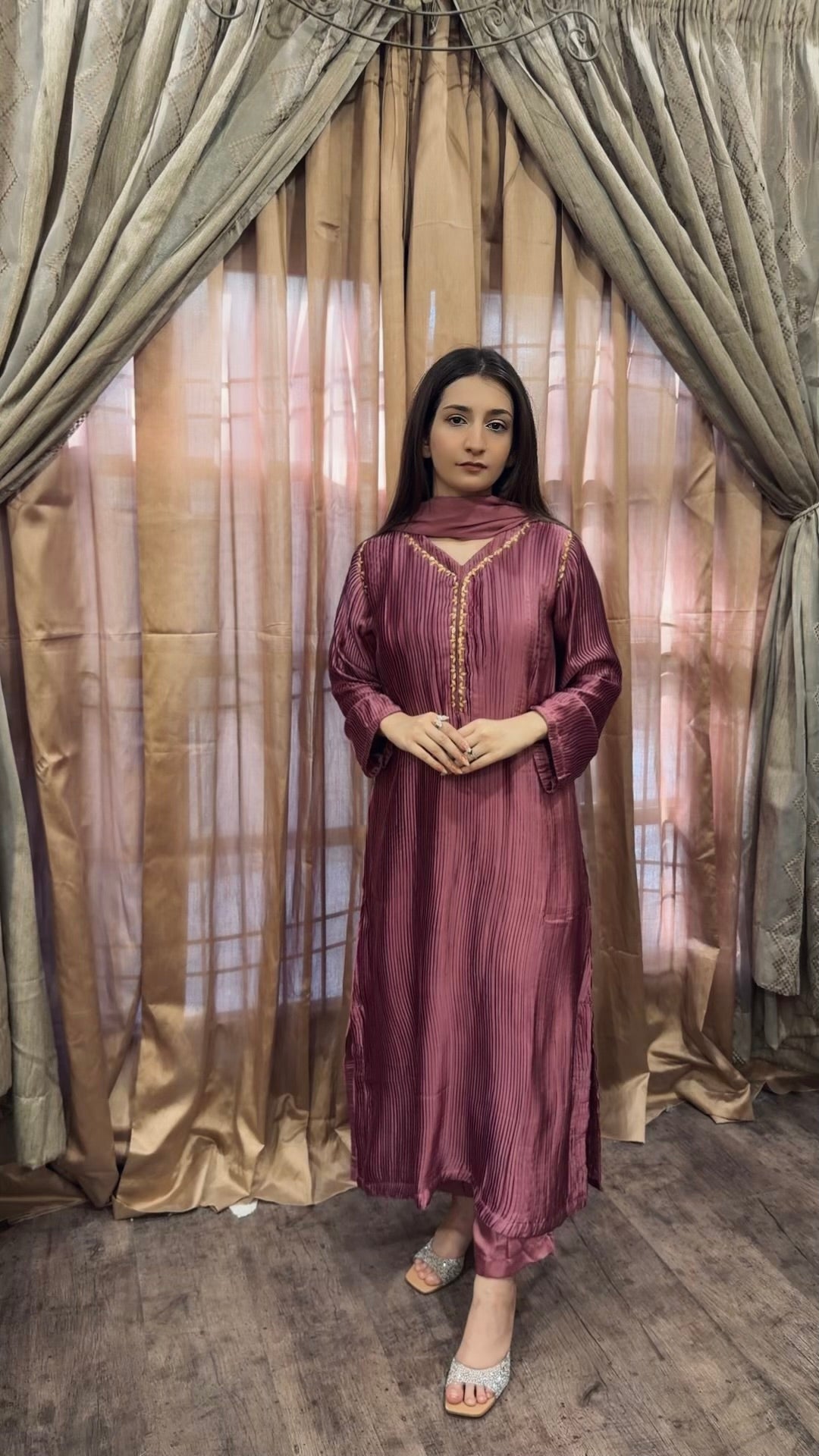 Nazneen Crush Silk Set