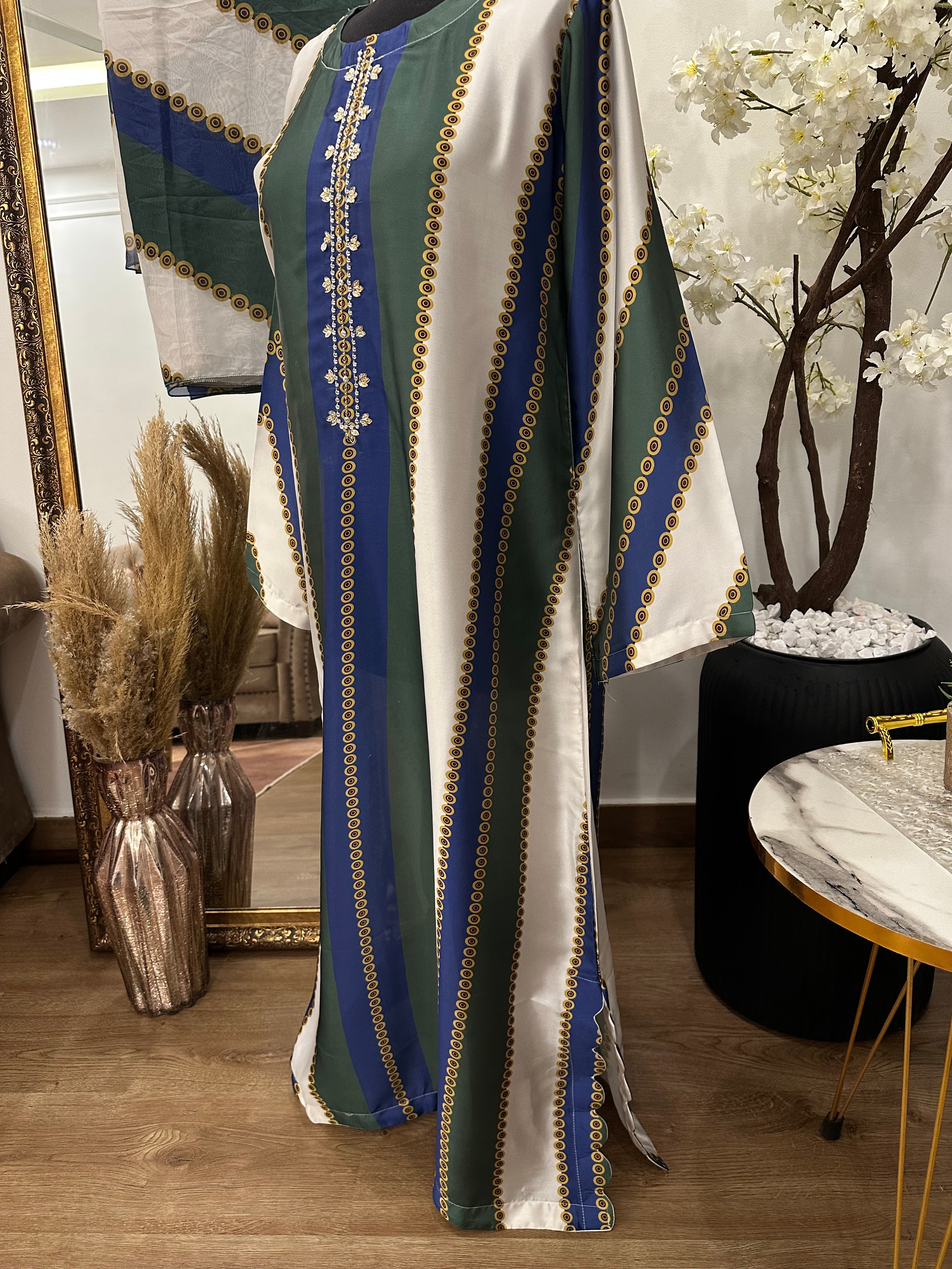 Ivy bloom silk kaftan