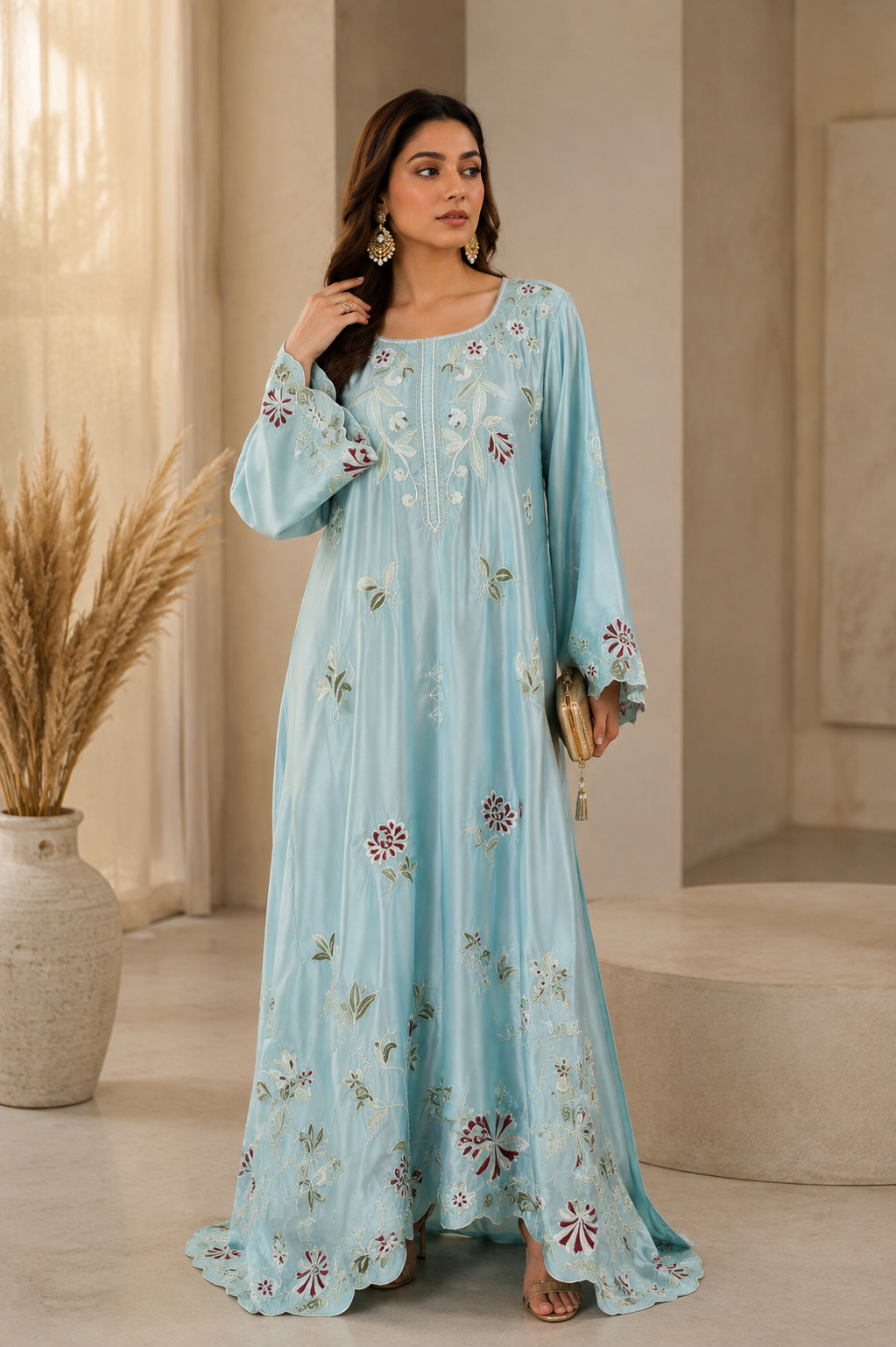 Haya Kaftan – Powder Blue