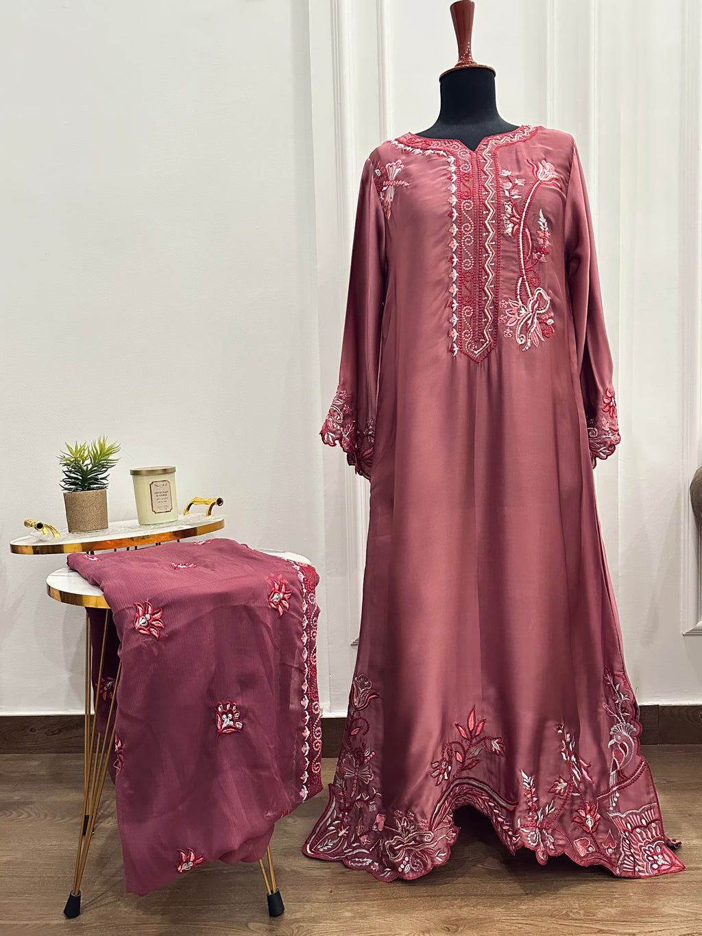Russian Silk Kaftan Meet Pink