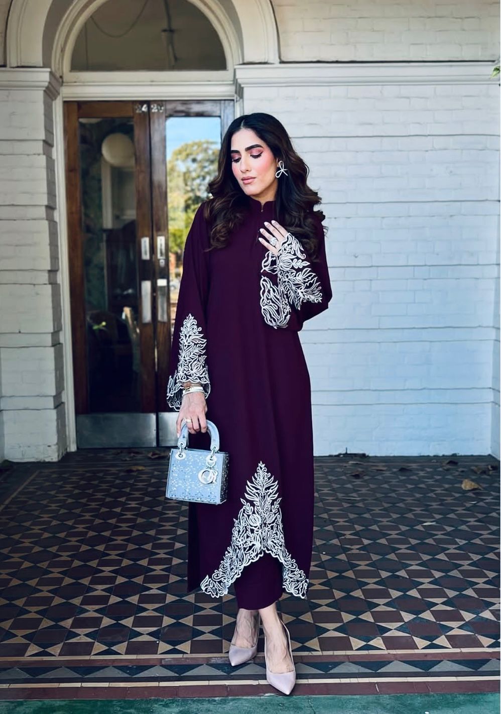 Jhorjhat kaftan shirt Plum
