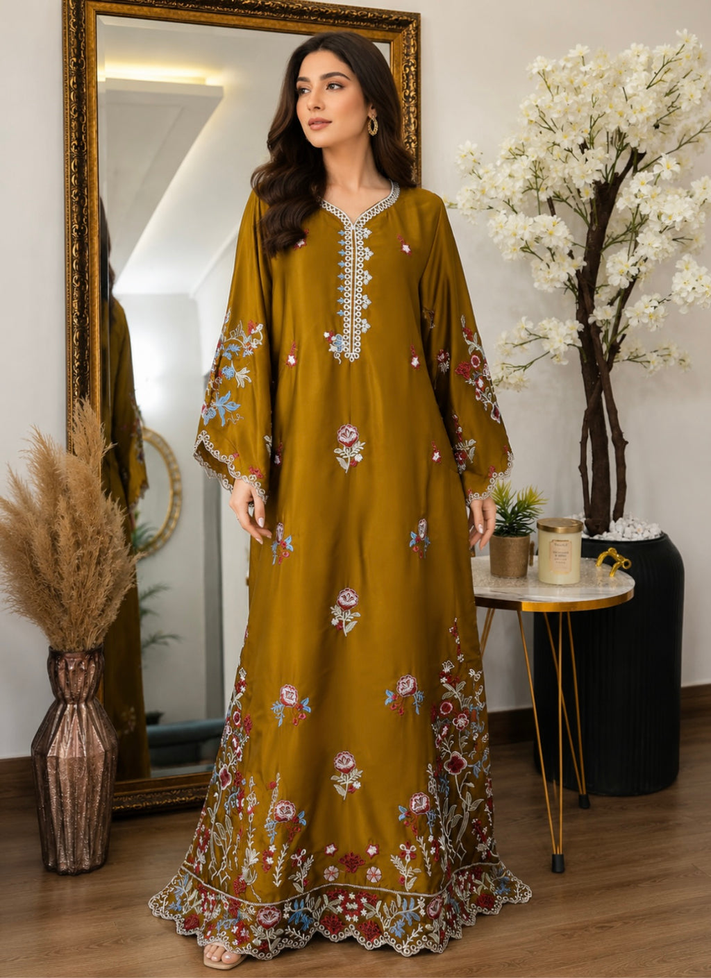 Ranjha kaftan Mustard