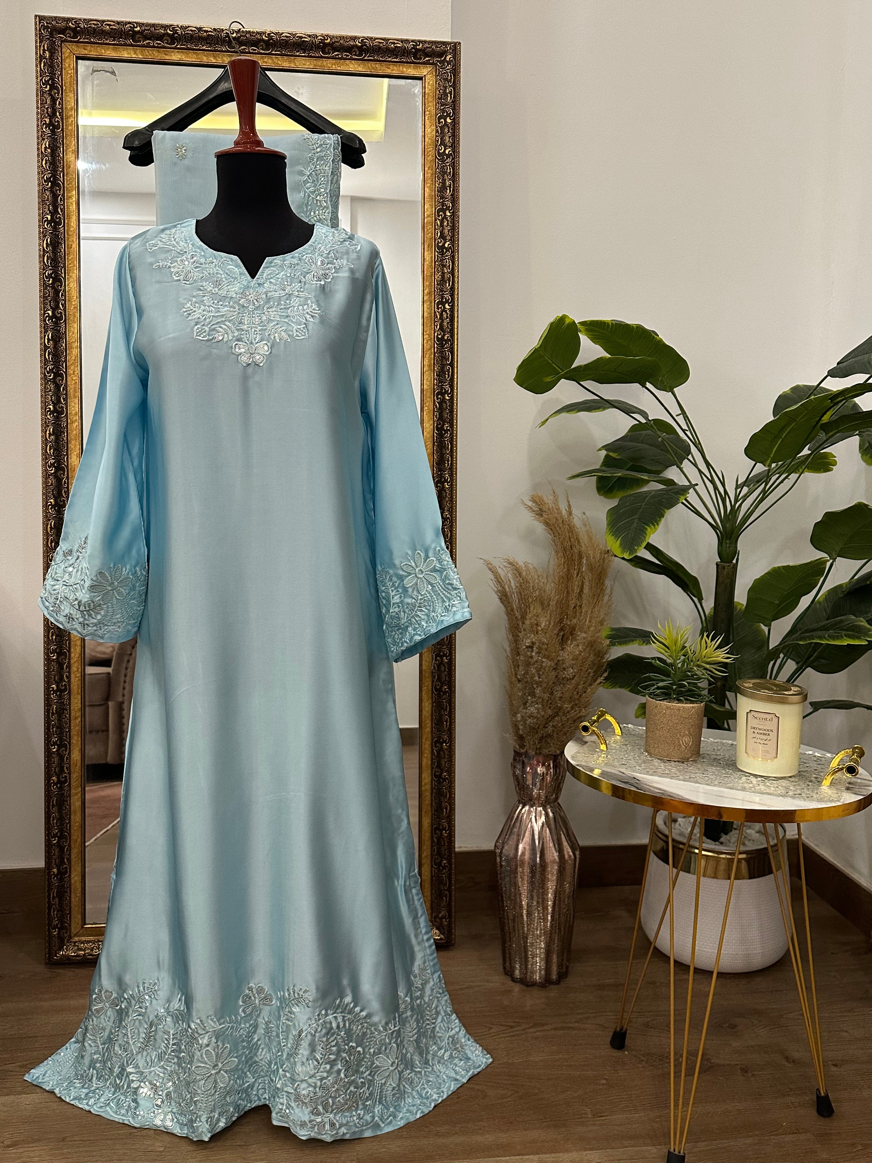 Aaira kaftan ice blue