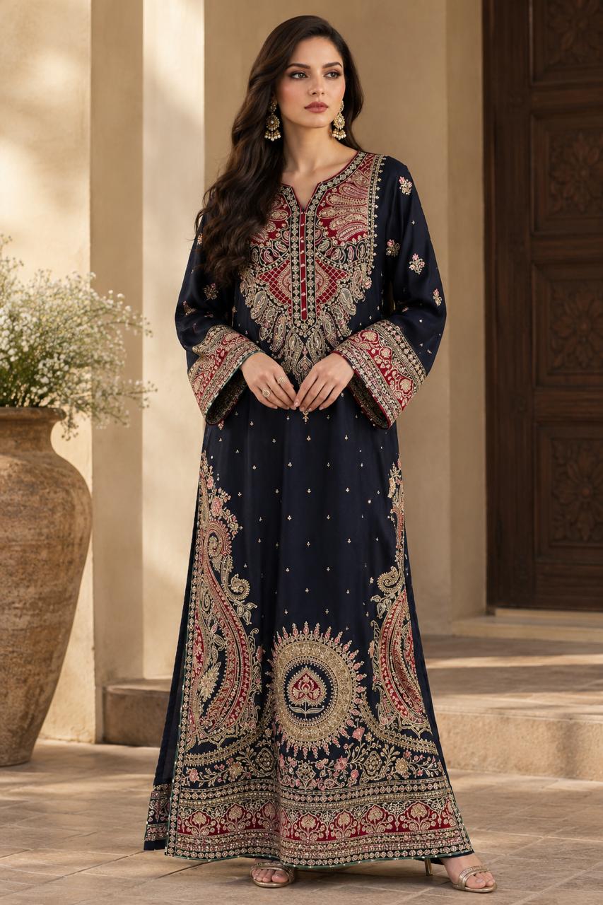 Mahira kaftan Navy Blue