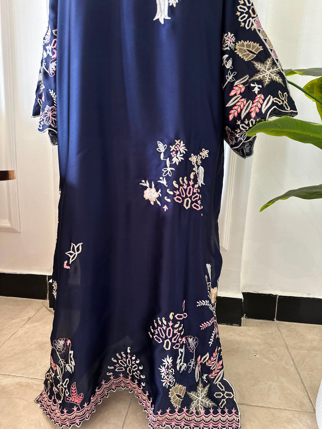 Cutwork Kaftan Neavy Blue