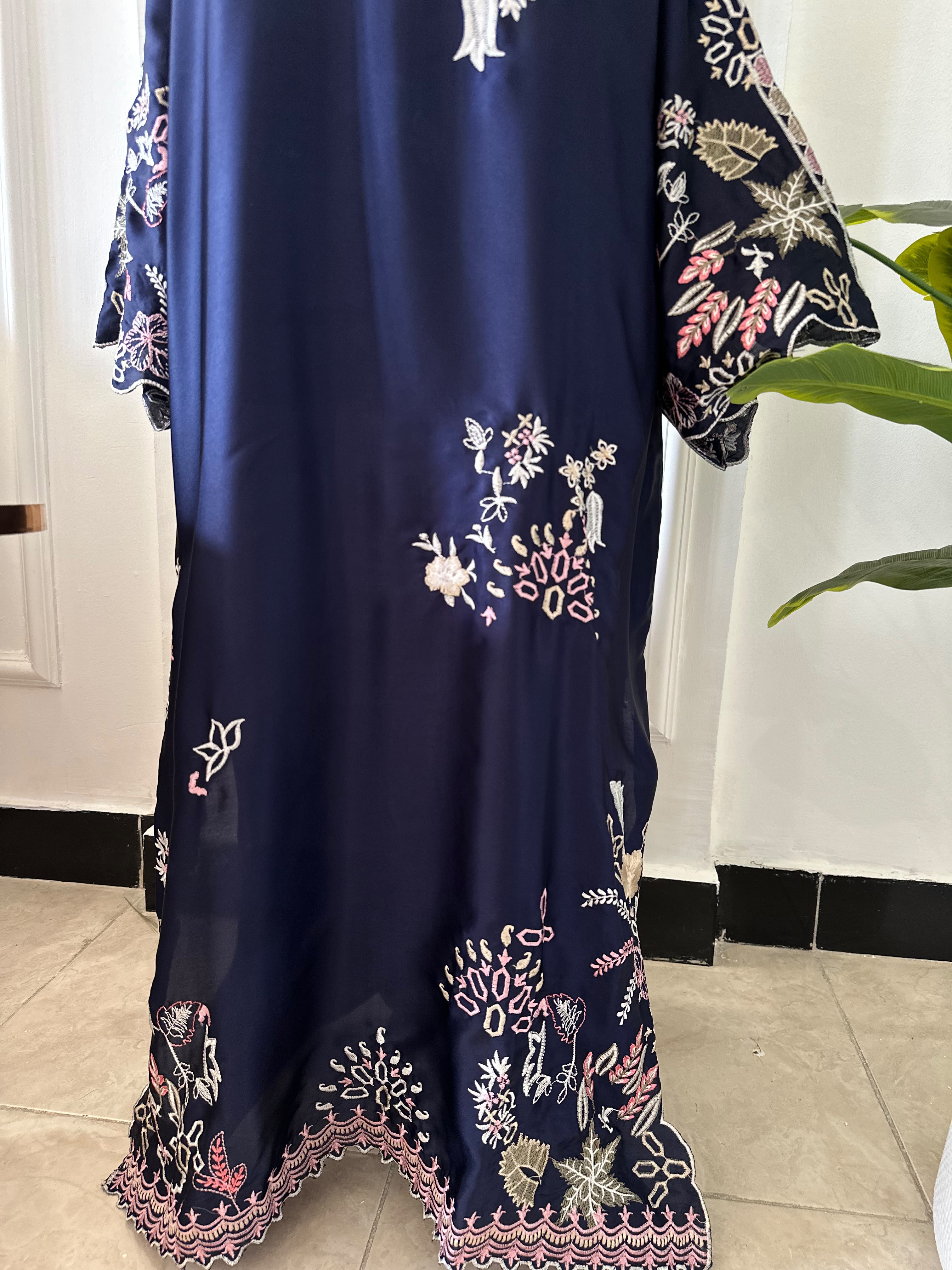 Cutwork Kaftan Neavy Blue