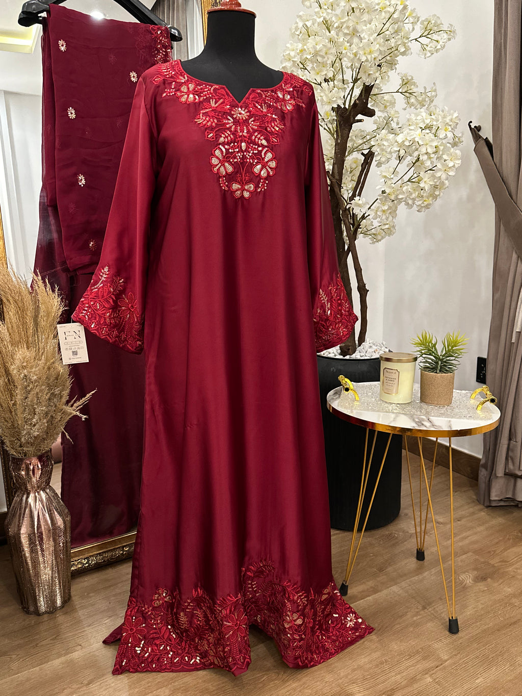 Aaira kaftan Maroon
