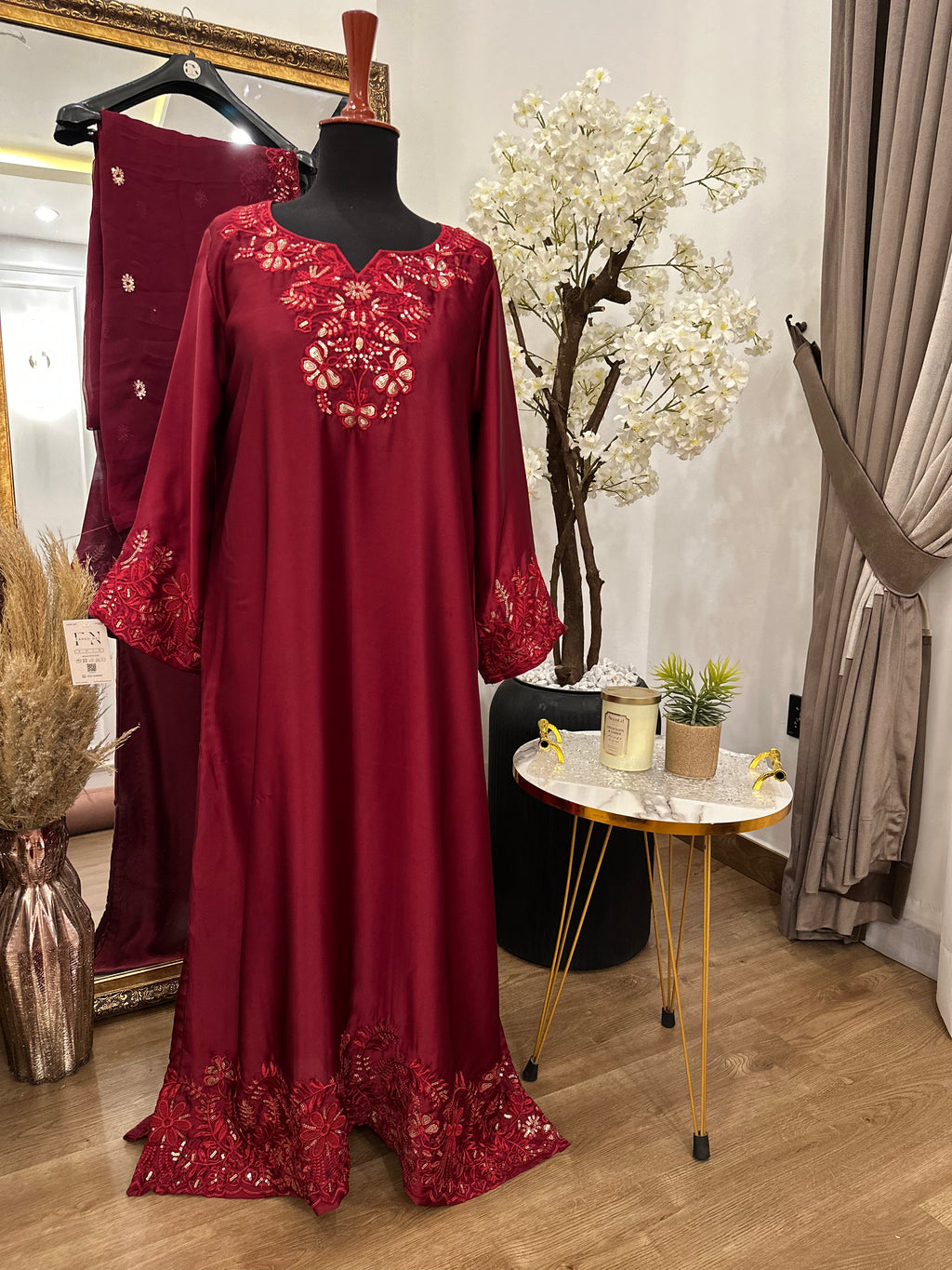 Aaira kaftan Maroon