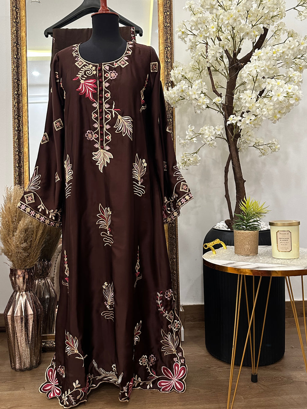 Flora Kaftan Brown