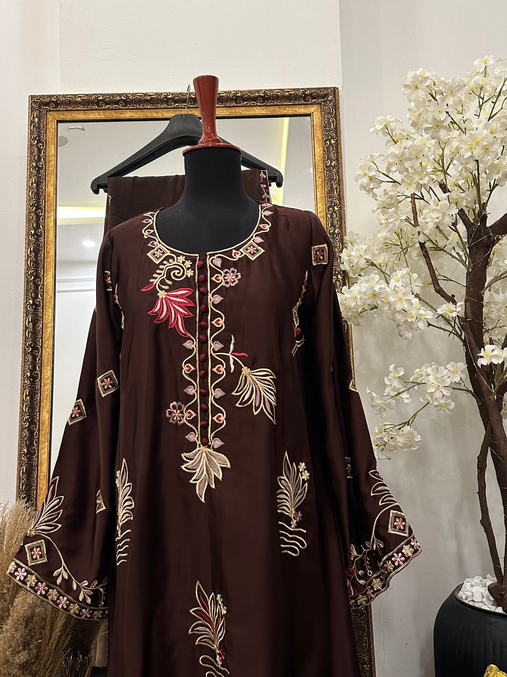 Flora Kaftan Brown