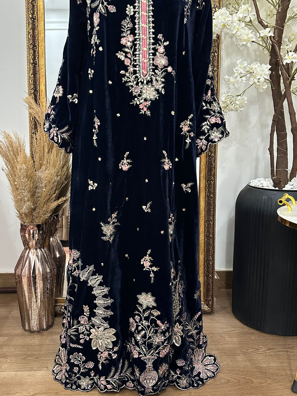 Virsa Valvet Kaftan Blue