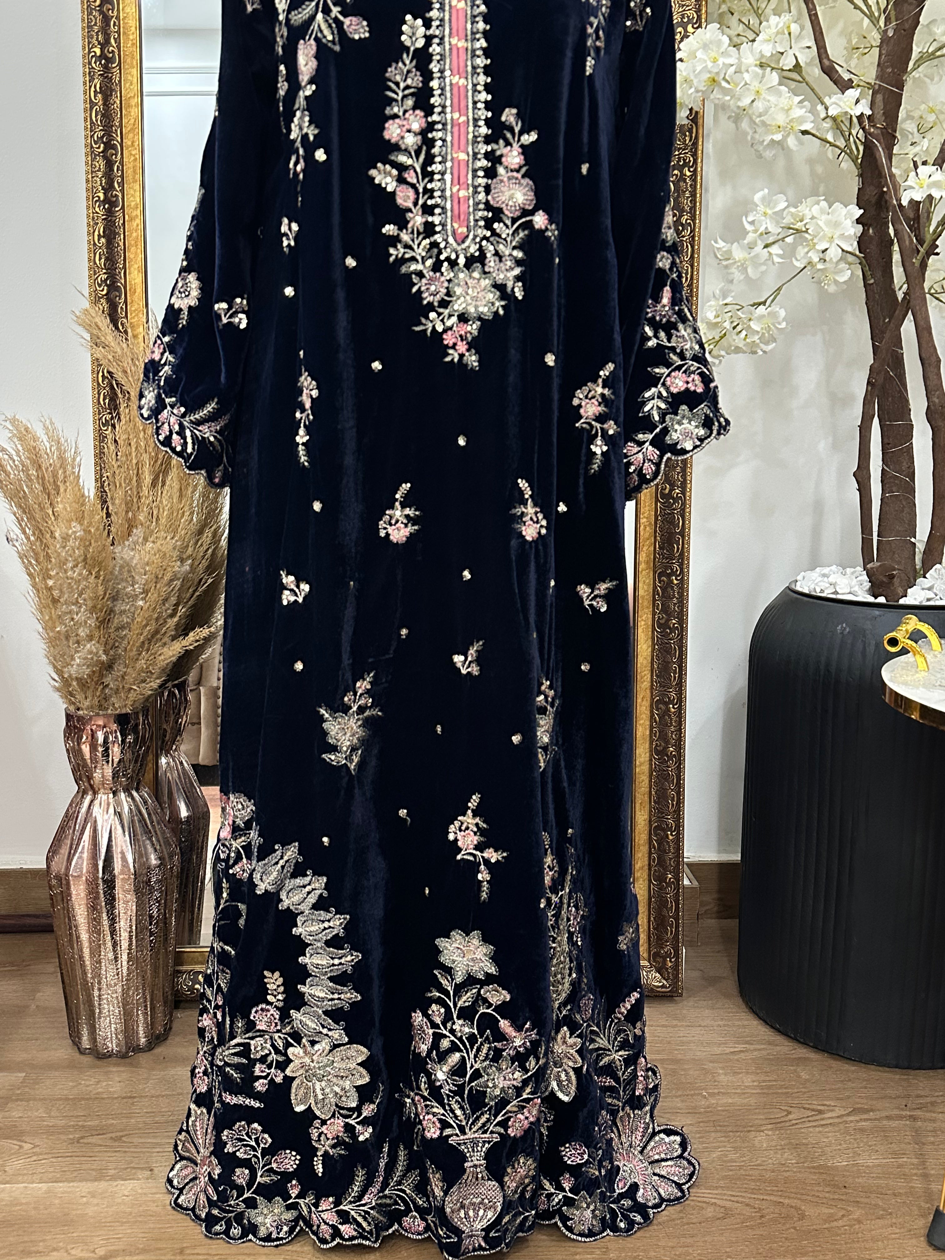 Virsa Valvet Kaftan Blue