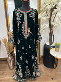 Virsa Valvet Kaftan Bottle Green