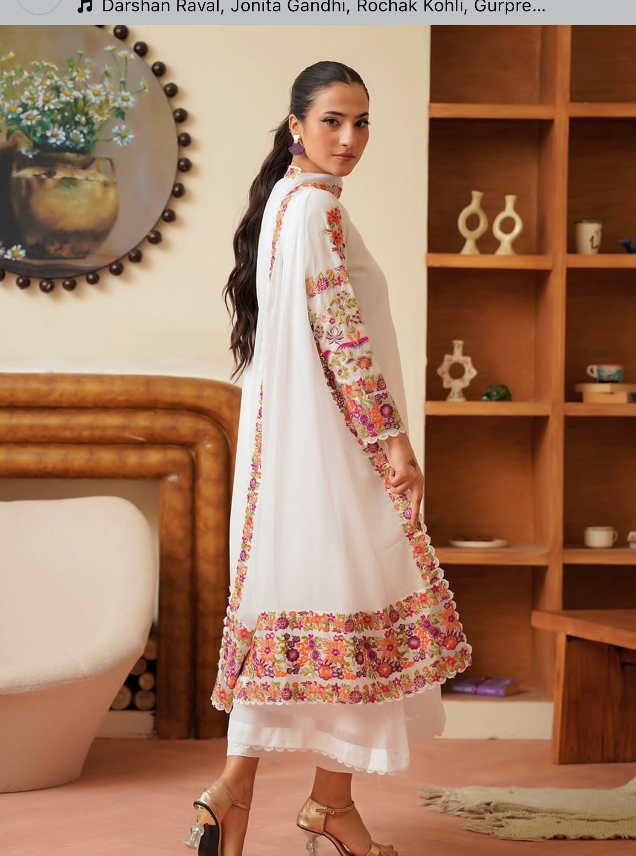 Anarkali Frock White