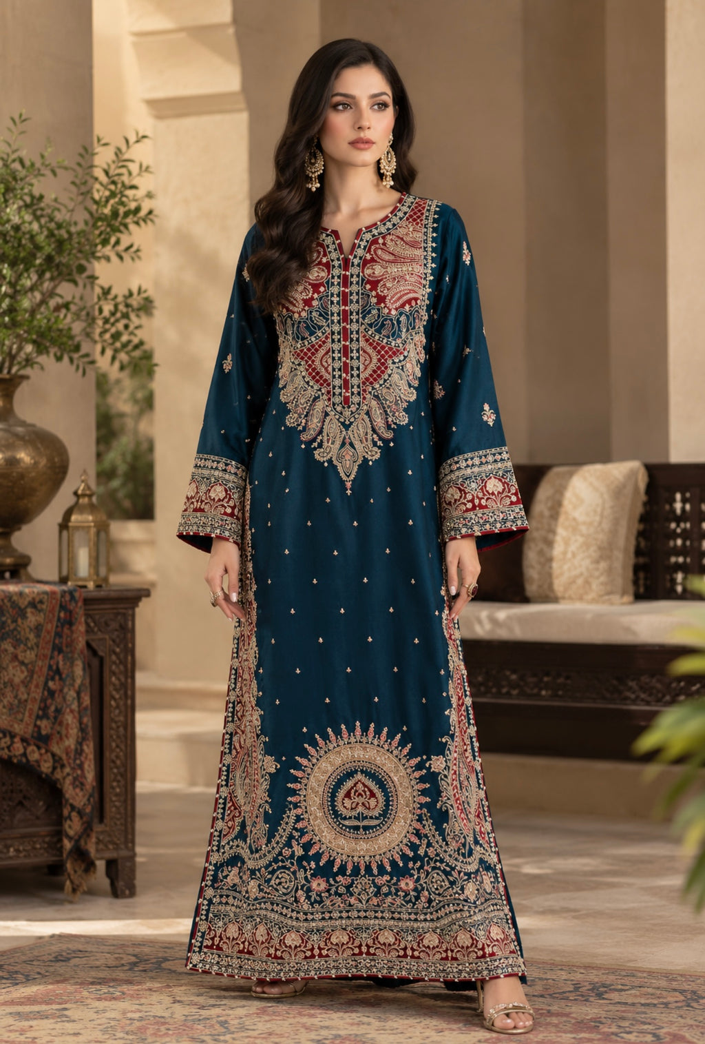 Mahira kaftan Teal