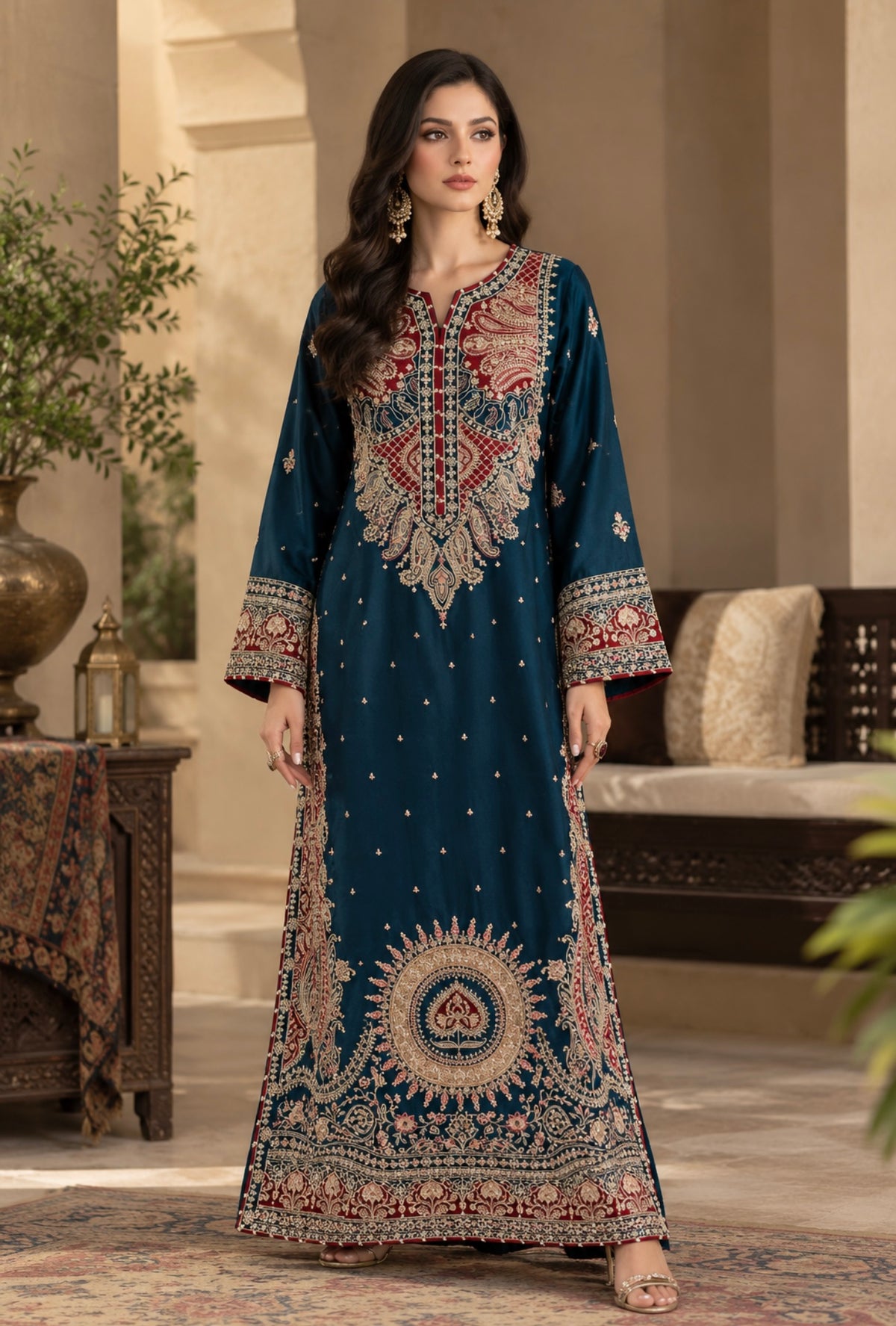 Mahira kaftan Teal