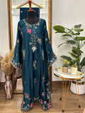 Flora Teal Kaftan