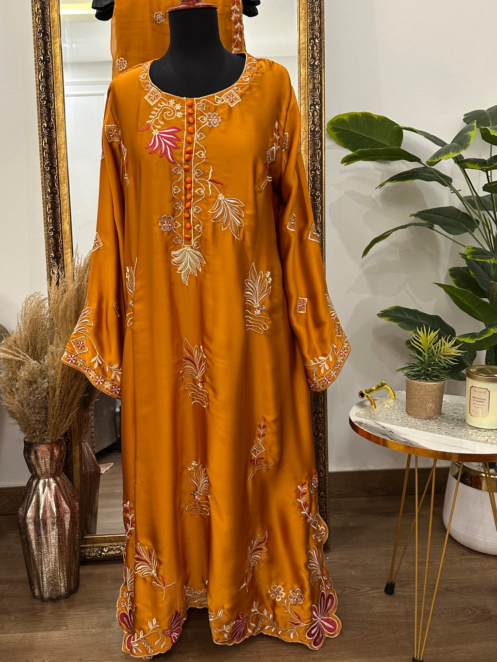 Flora Mustard Kaftan