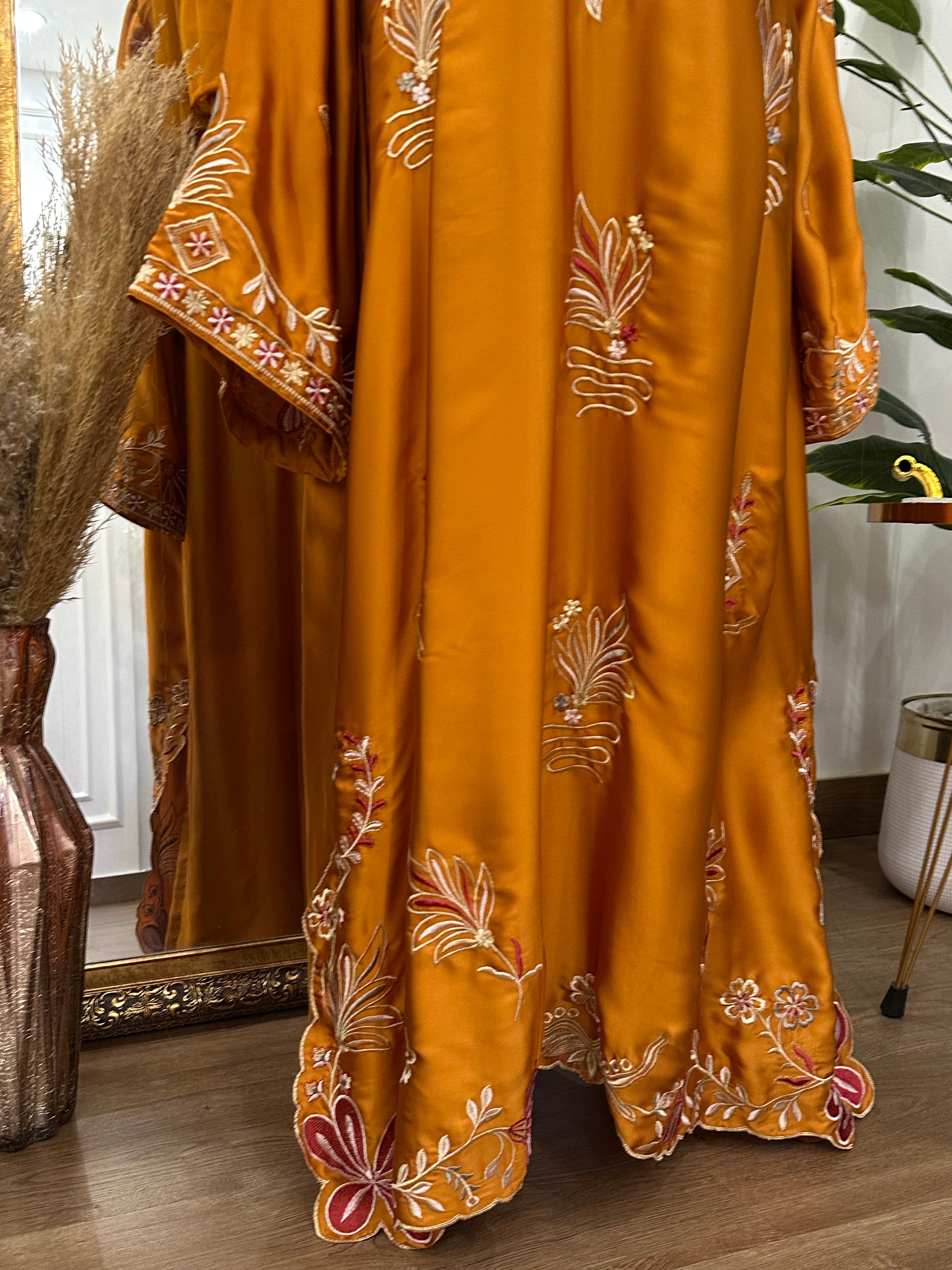 Flora Mustard Kaftan