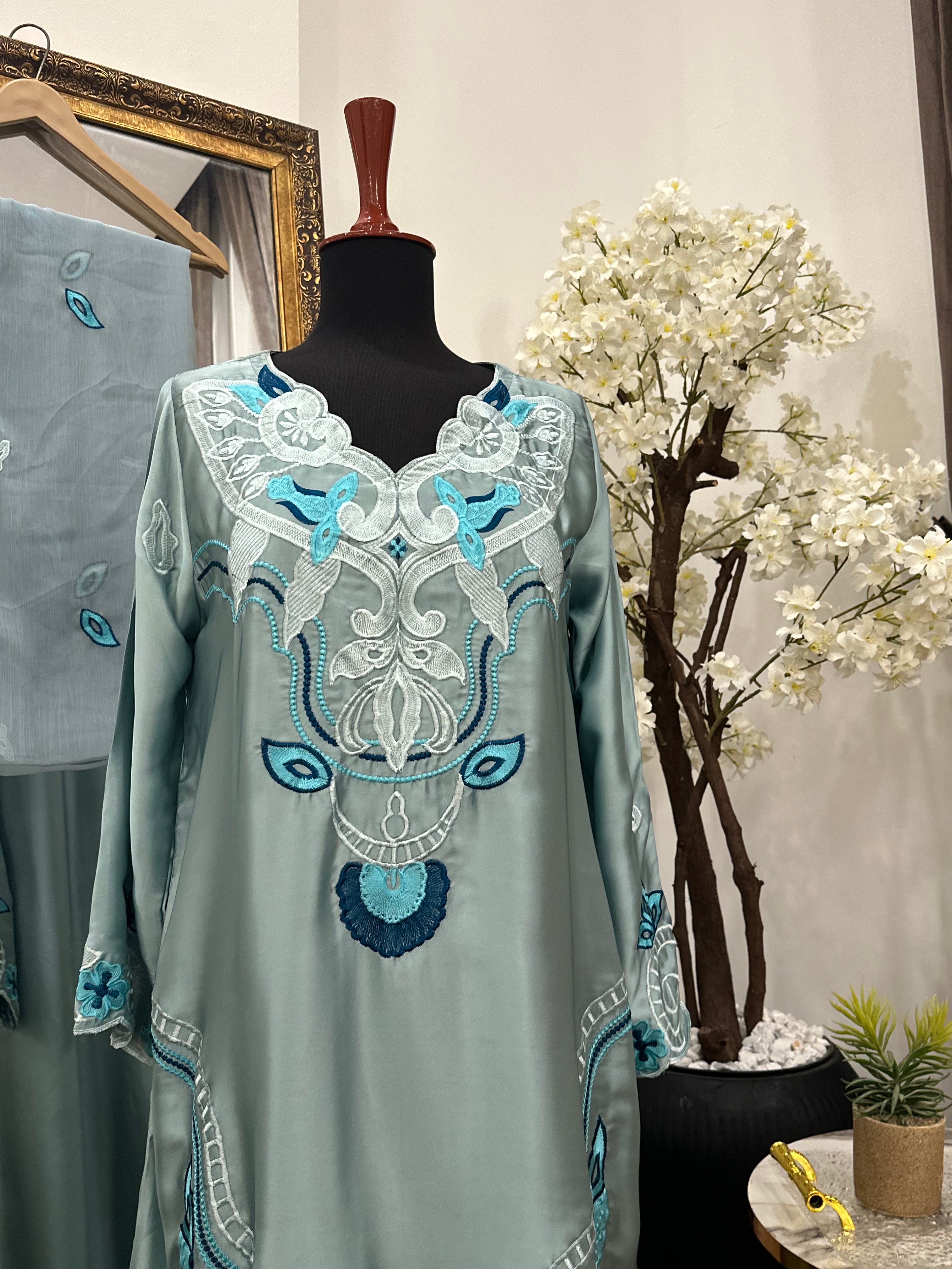 Rehma Kaftan – Aqua Blue