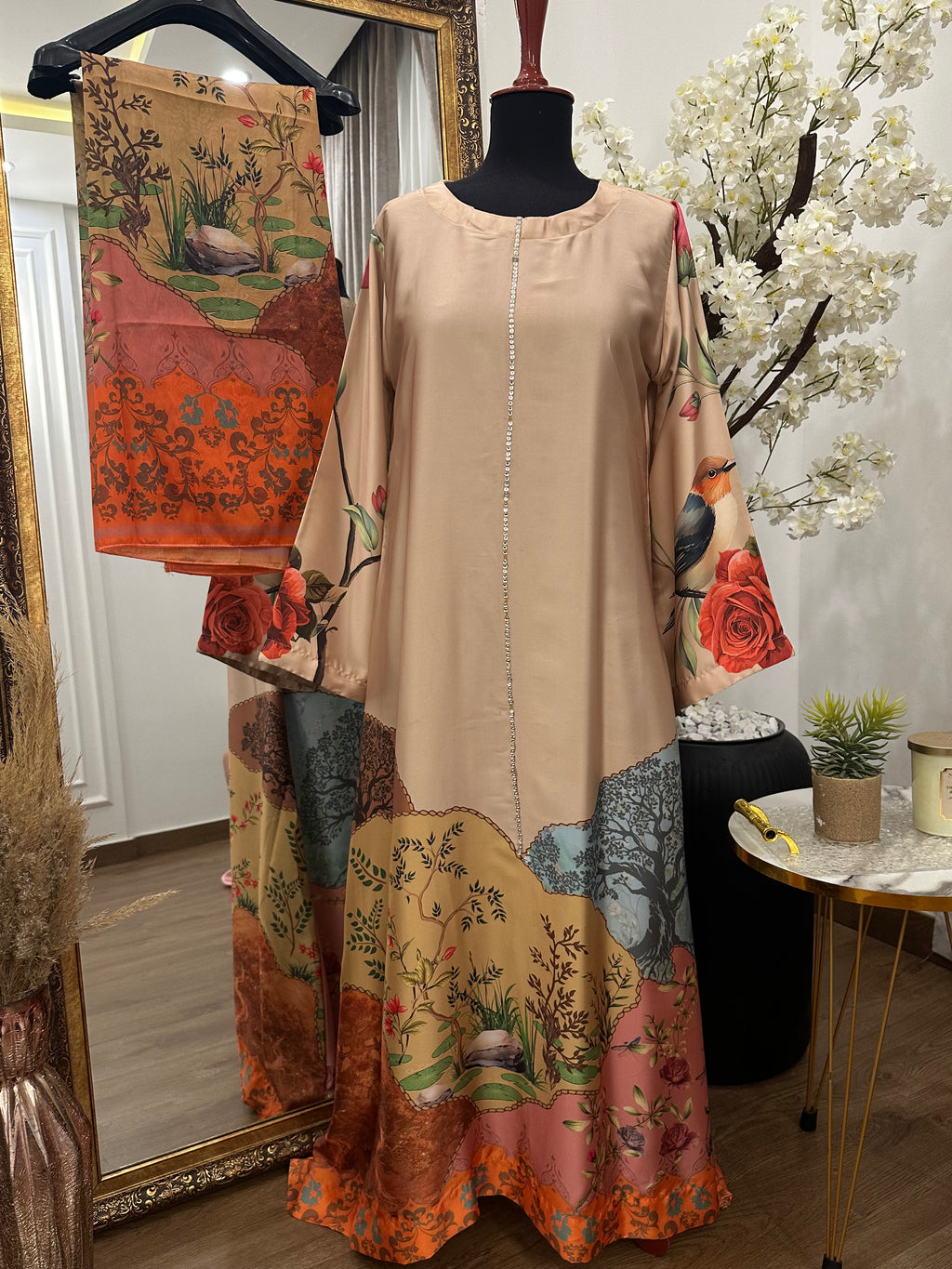 Lina Printed Silk Kaftan