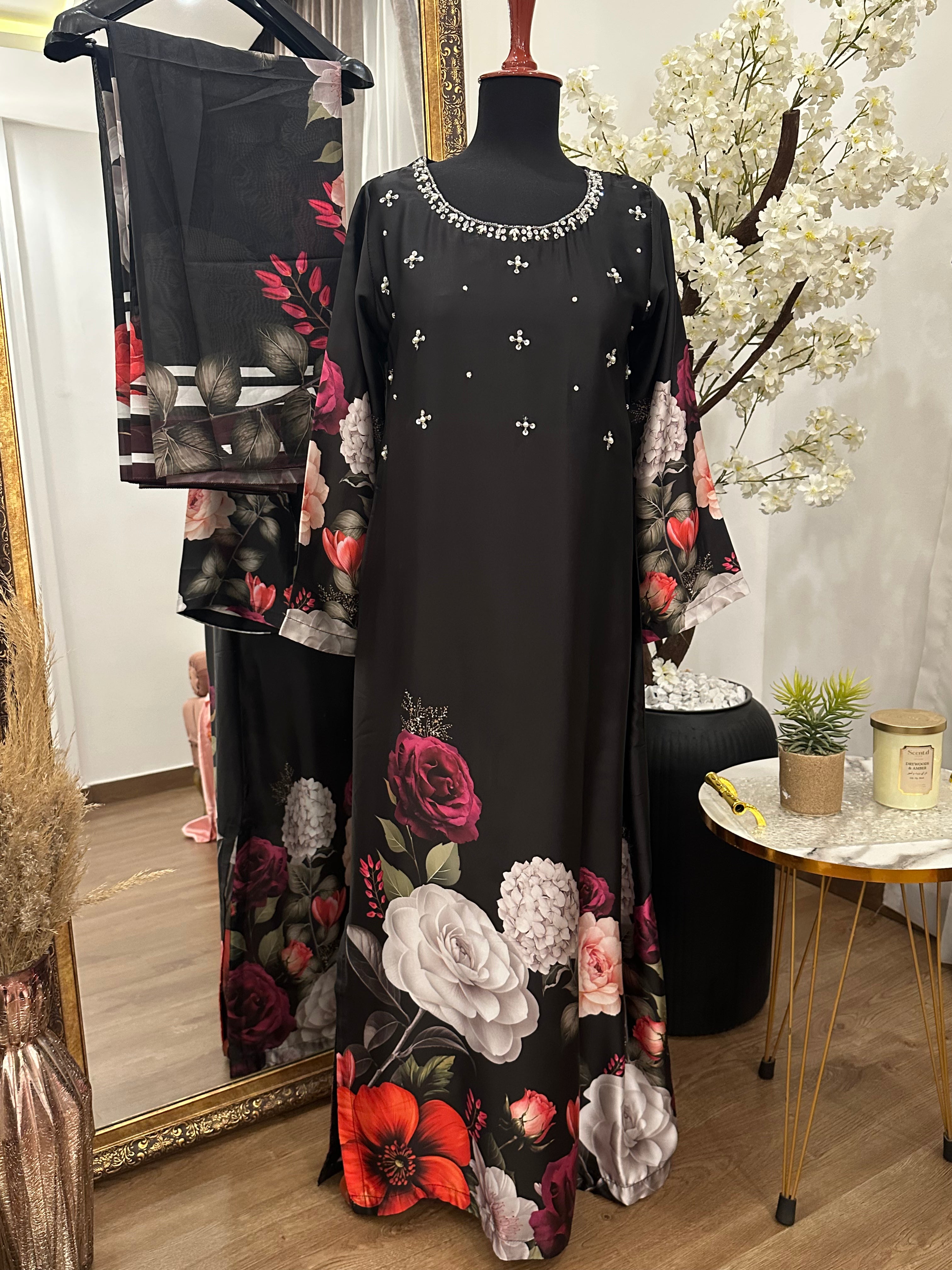 Zoya Printed Silk Kaftan