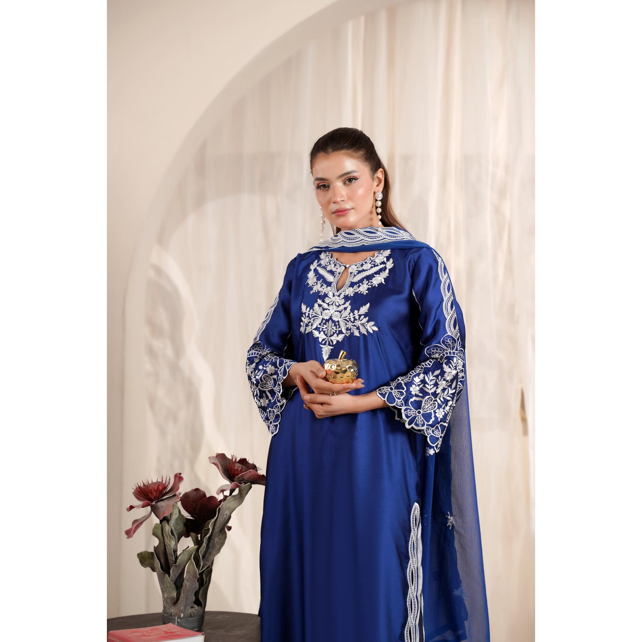 Nazneen Silk Blue