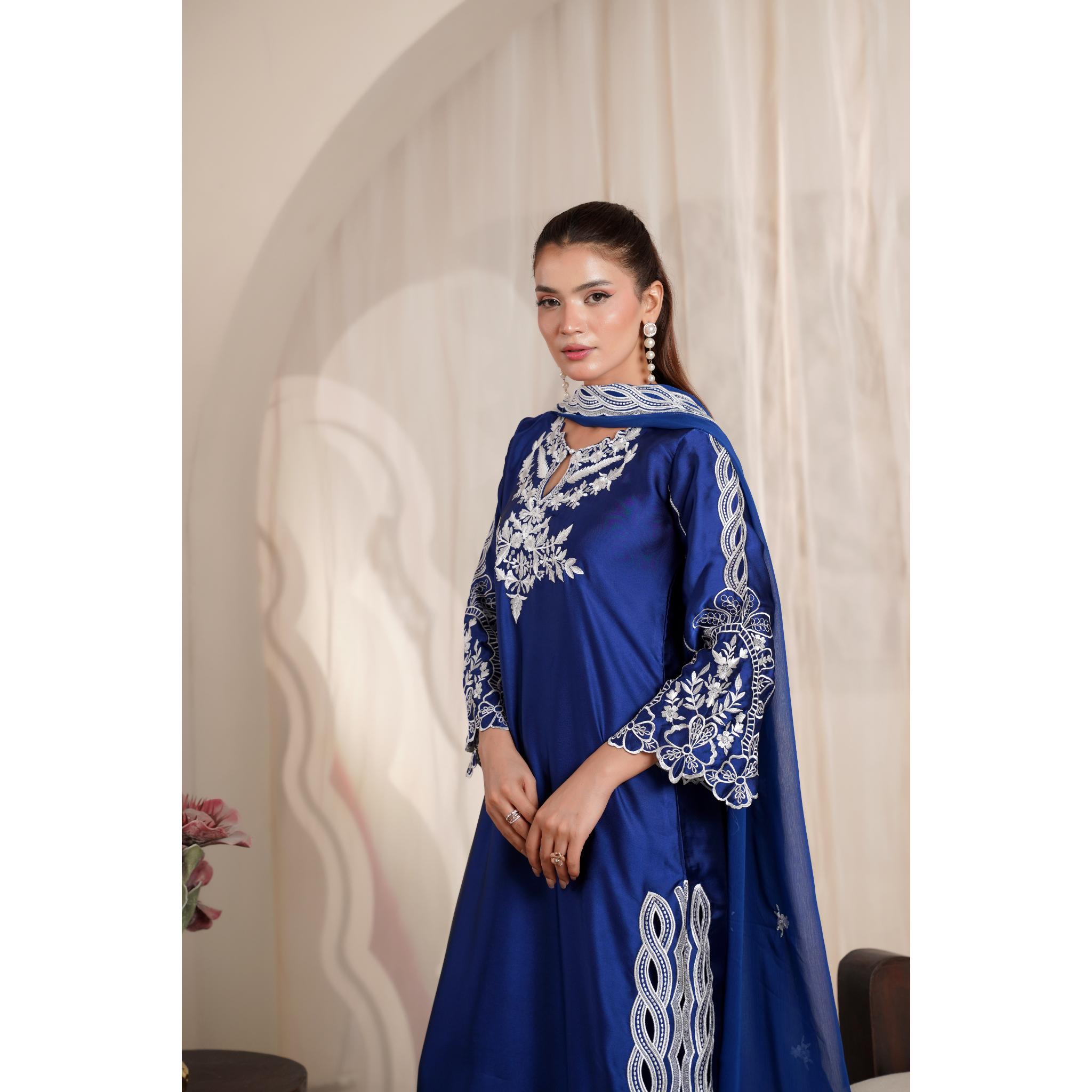 Nazneen Silk Blue