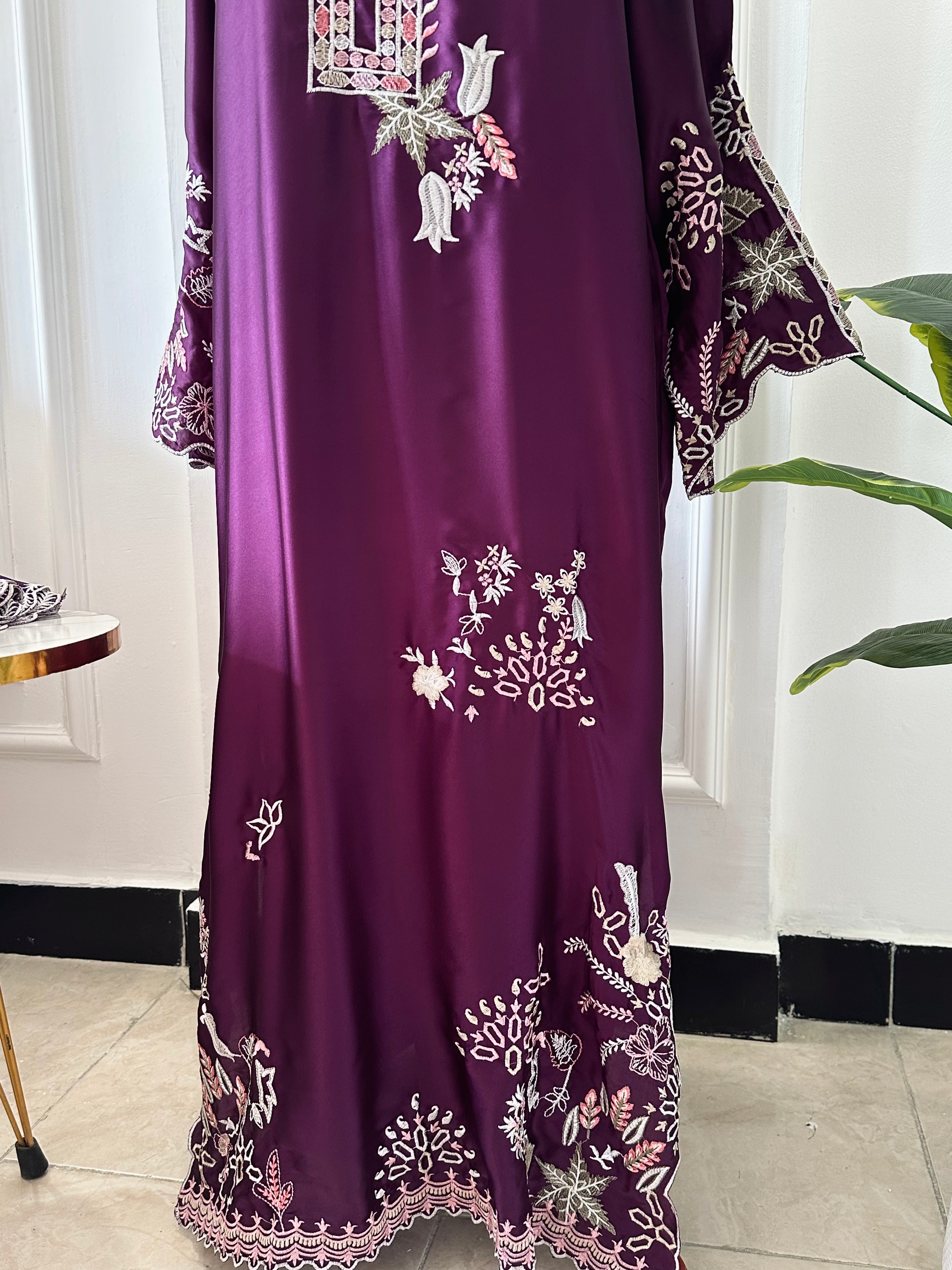 Cutwork Kaftan Plum