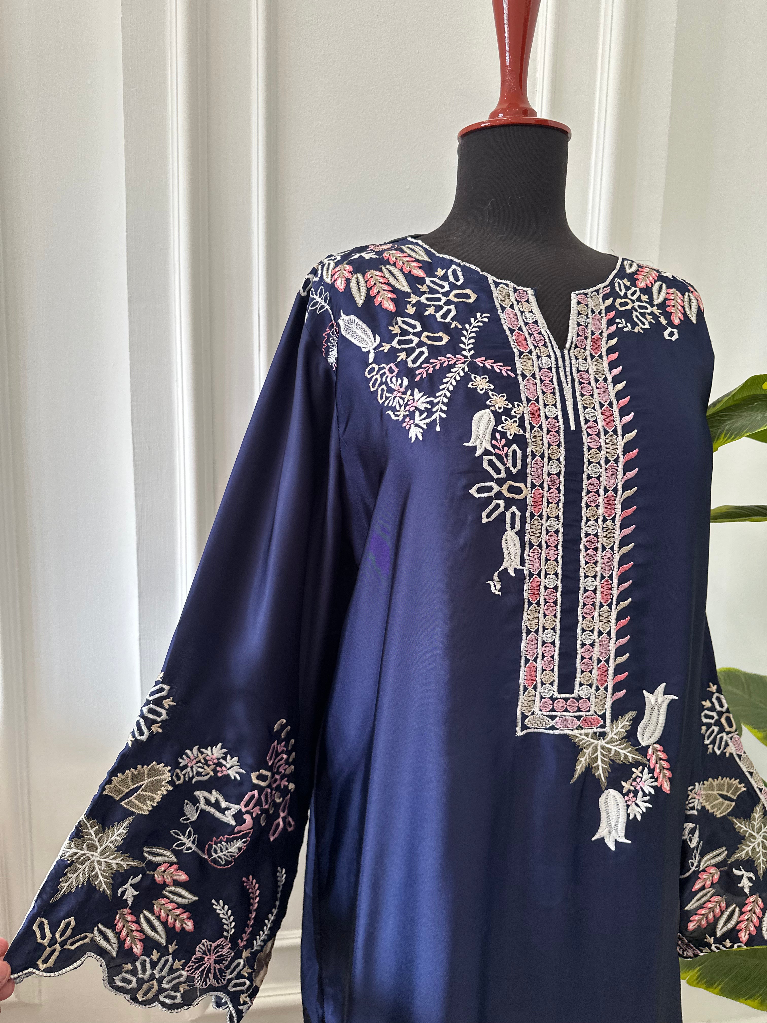 Cutwork Kaftan Blue