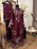 Zaryab kaftan Maroon